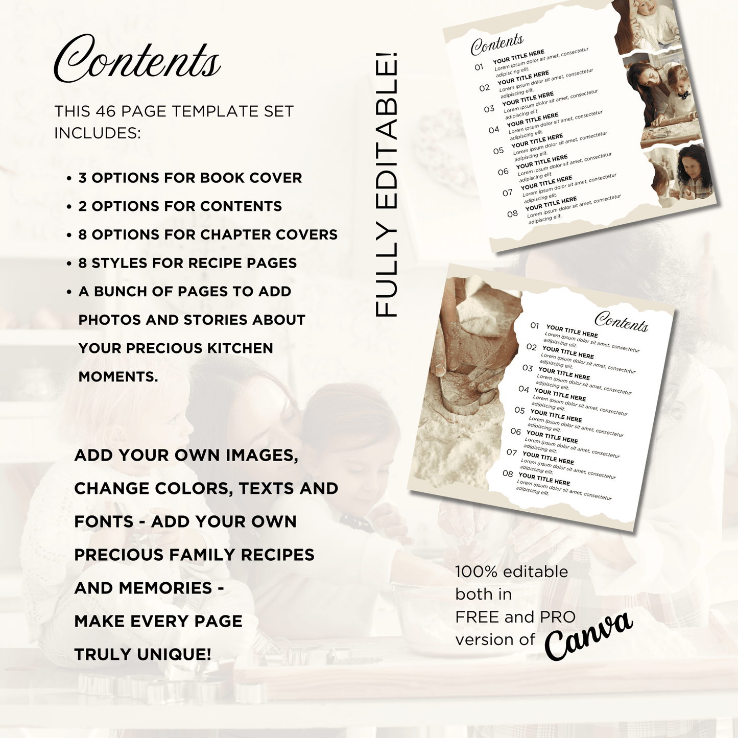 Canva Templates - Precious Family Recipes - Book | SHALMIAK