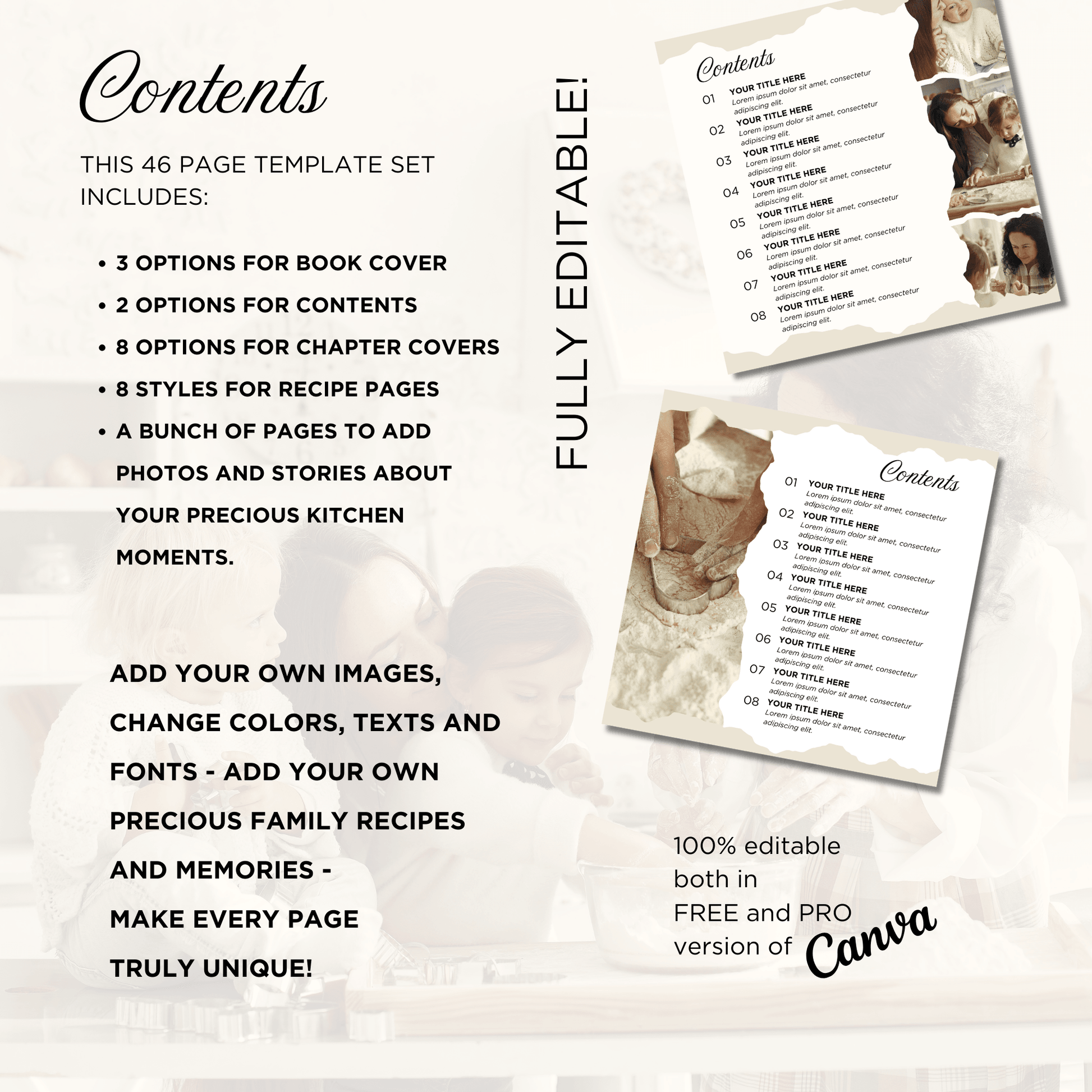 Canva Templates - Precious Family Recipes - Book | SHALMIAK
