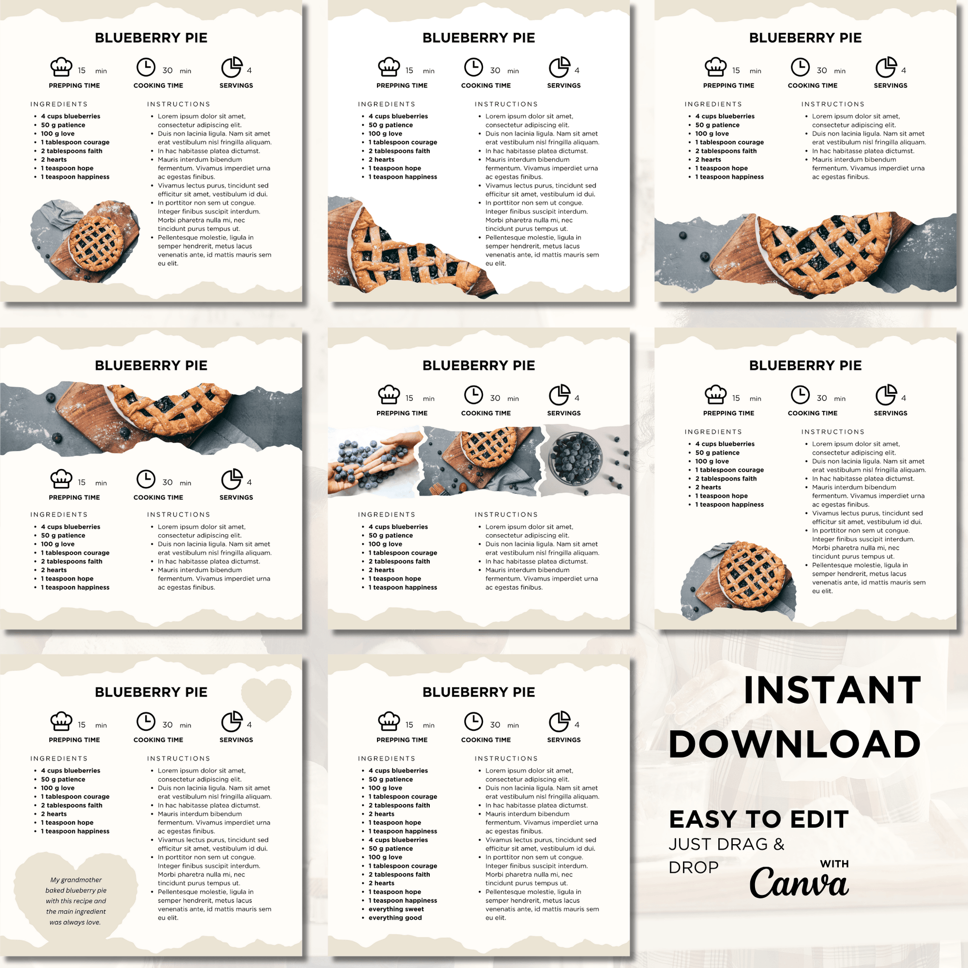 Canva Templates - Precious Family Recipes - Book | SHALMIAK