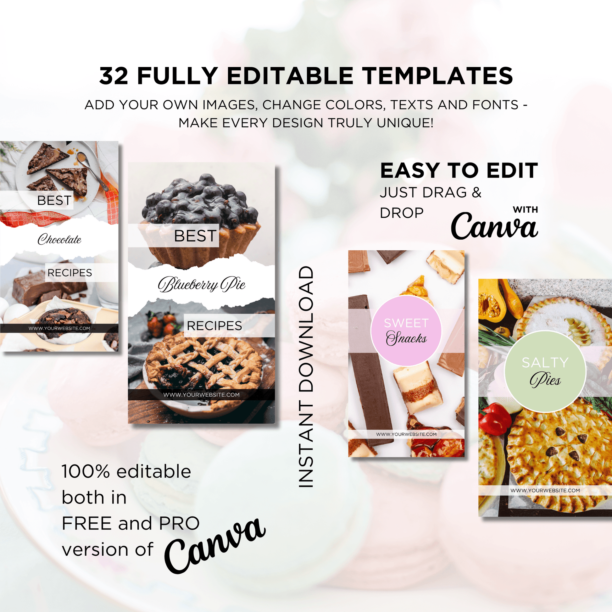 Canva Templates - Instagram Stories Pink (food theme) | SHALMIAK
