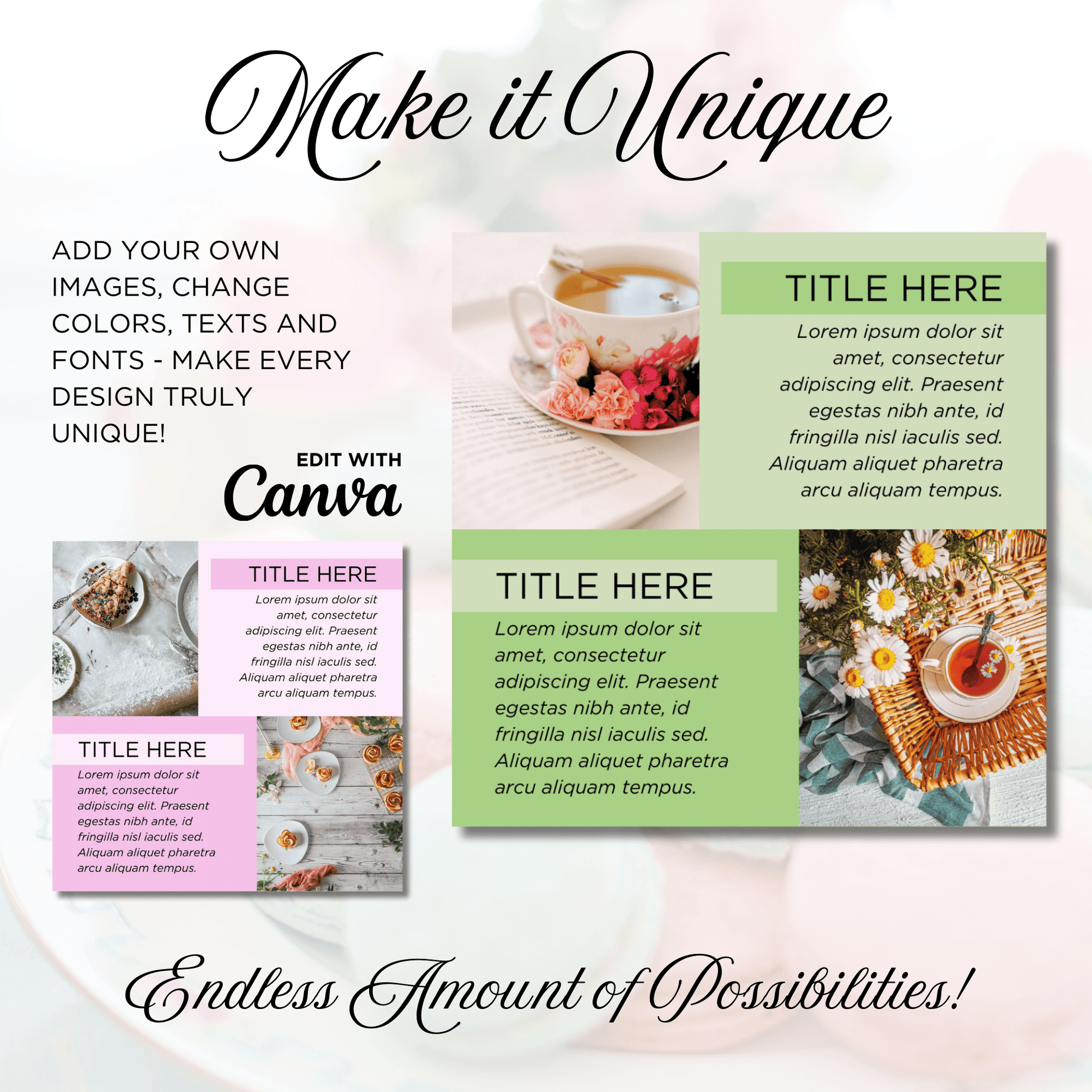 Canva Templates - Instagram Post Pink (food theme) | SHALMIAK
