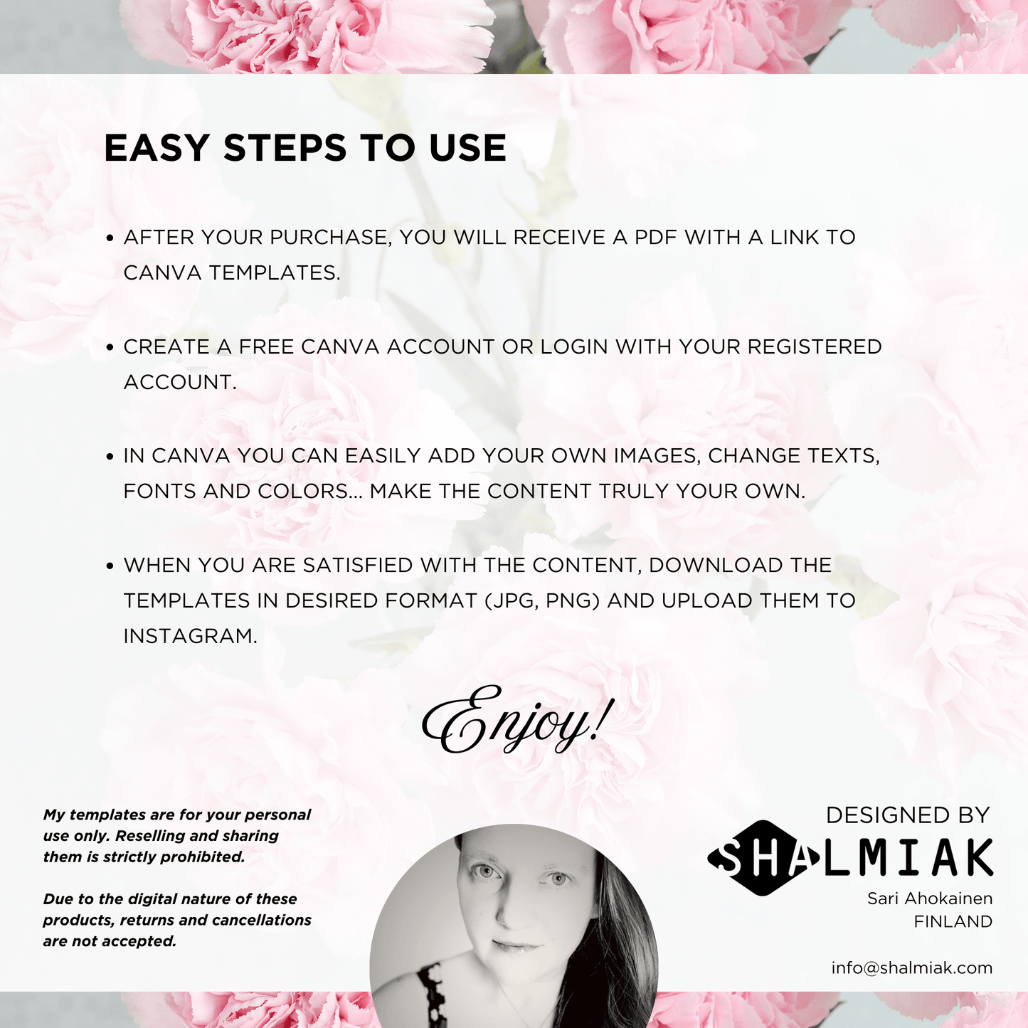 Canva Templates - Instagram Post Pink (food theme) | SHALMIAK