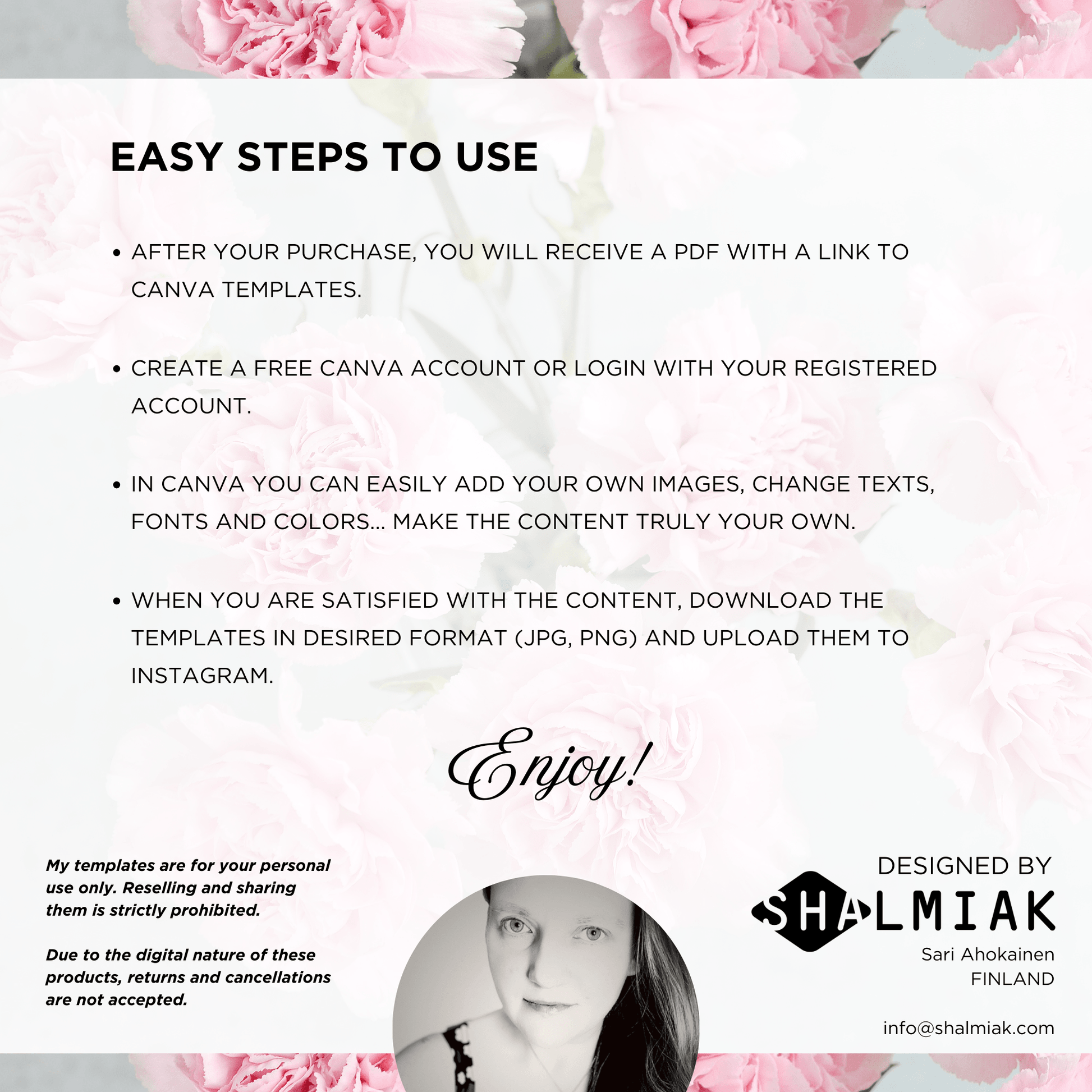 Canva Templates - Instagram Post Pink (food theme) | SHALMIAK