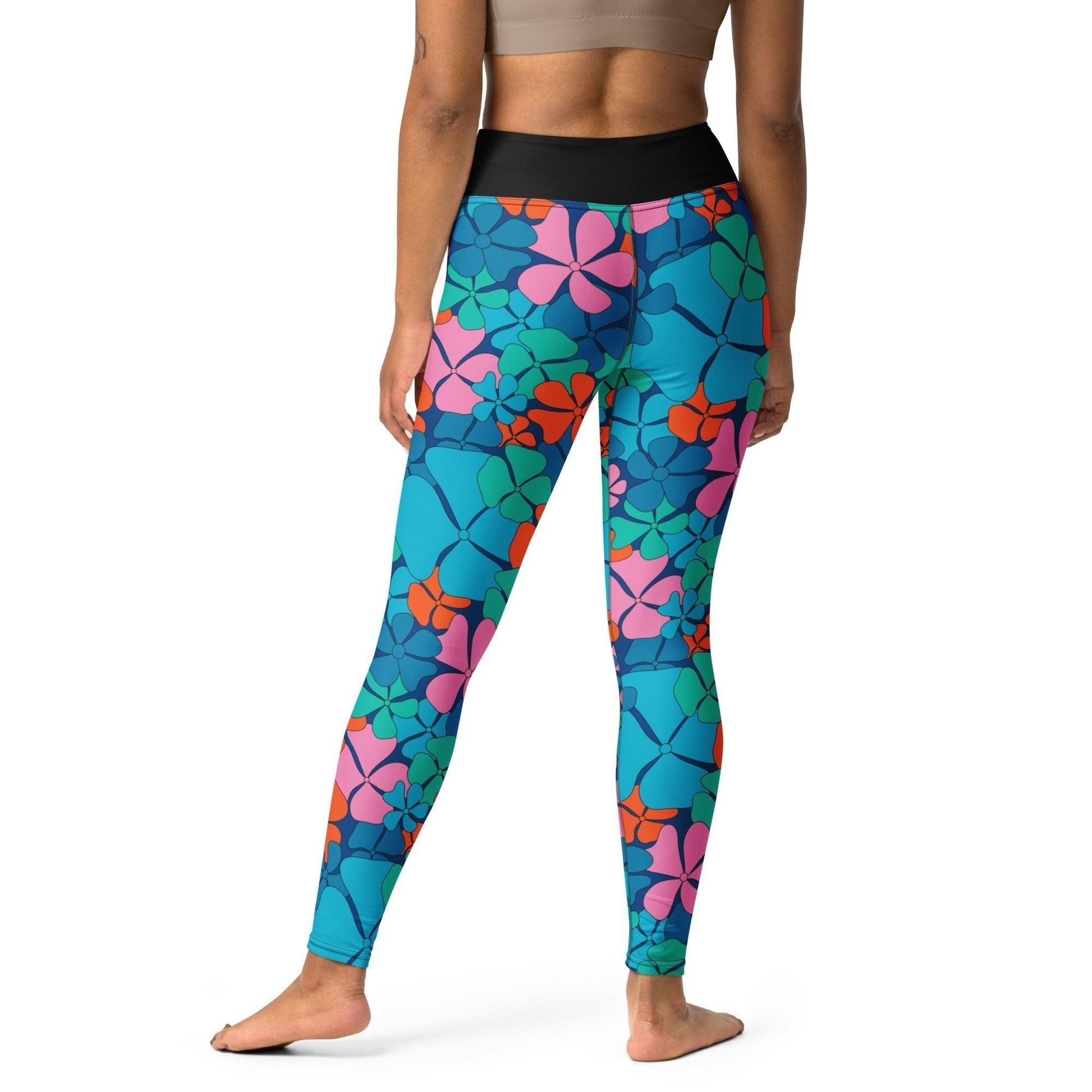 ADELIE orange blue -2- Yoga Leggings | SHALMIAK
