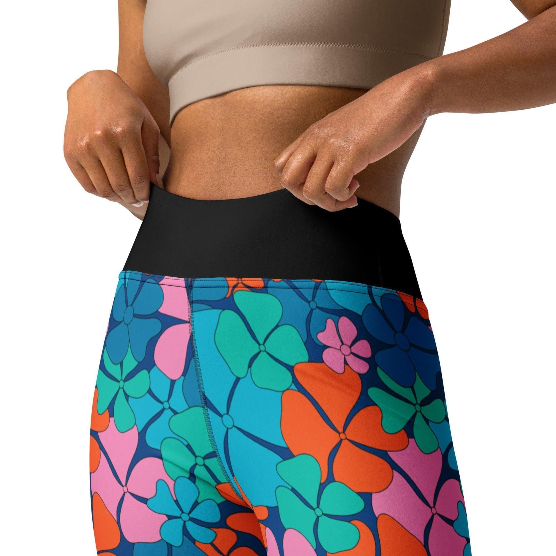 ADELIE orange blue -2- Yoga Leggings | SHALMIAK