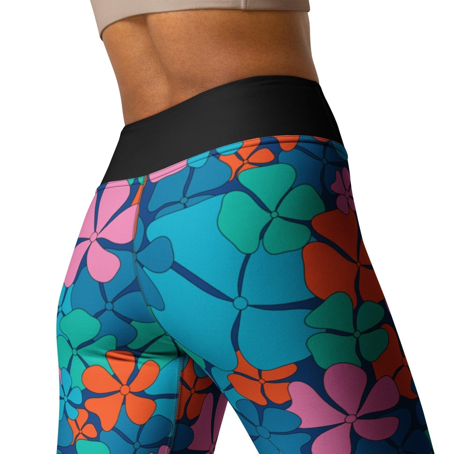 ADELIE orange blue -2- Yoga Leggings | SHALMIAK