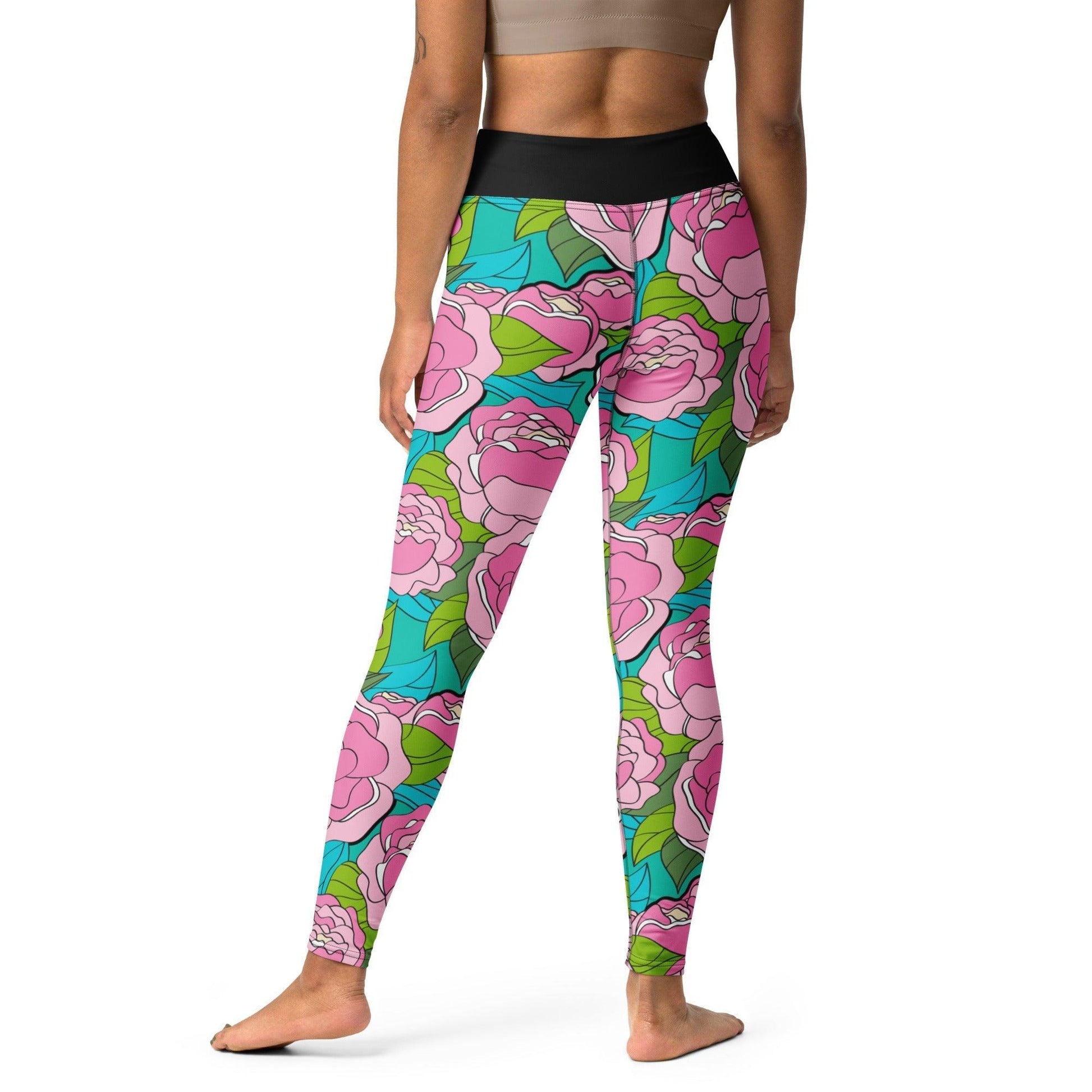 BE MY ONLY pink turquoise -2- Yoga Leggings | SHALMIAK