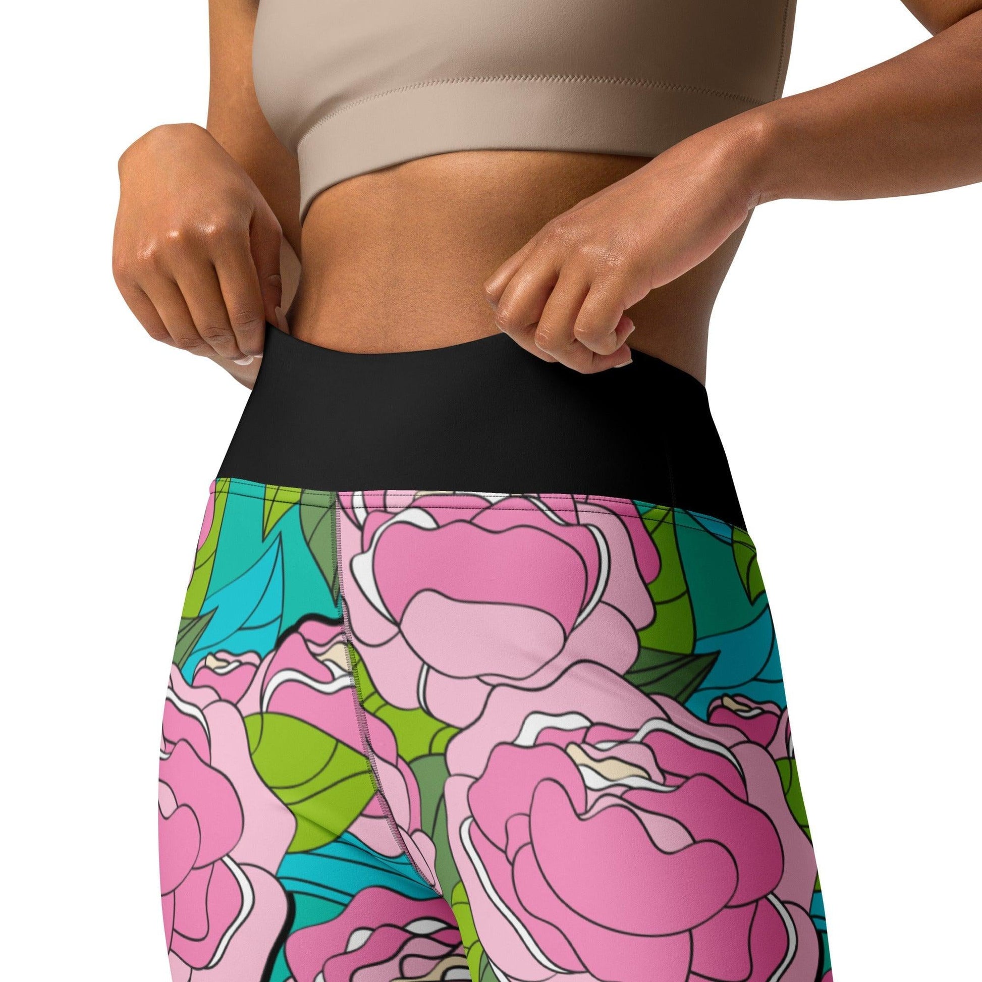 BE MY ONLY pink turquoise -2- Yoga Leggings | SHALMIAK