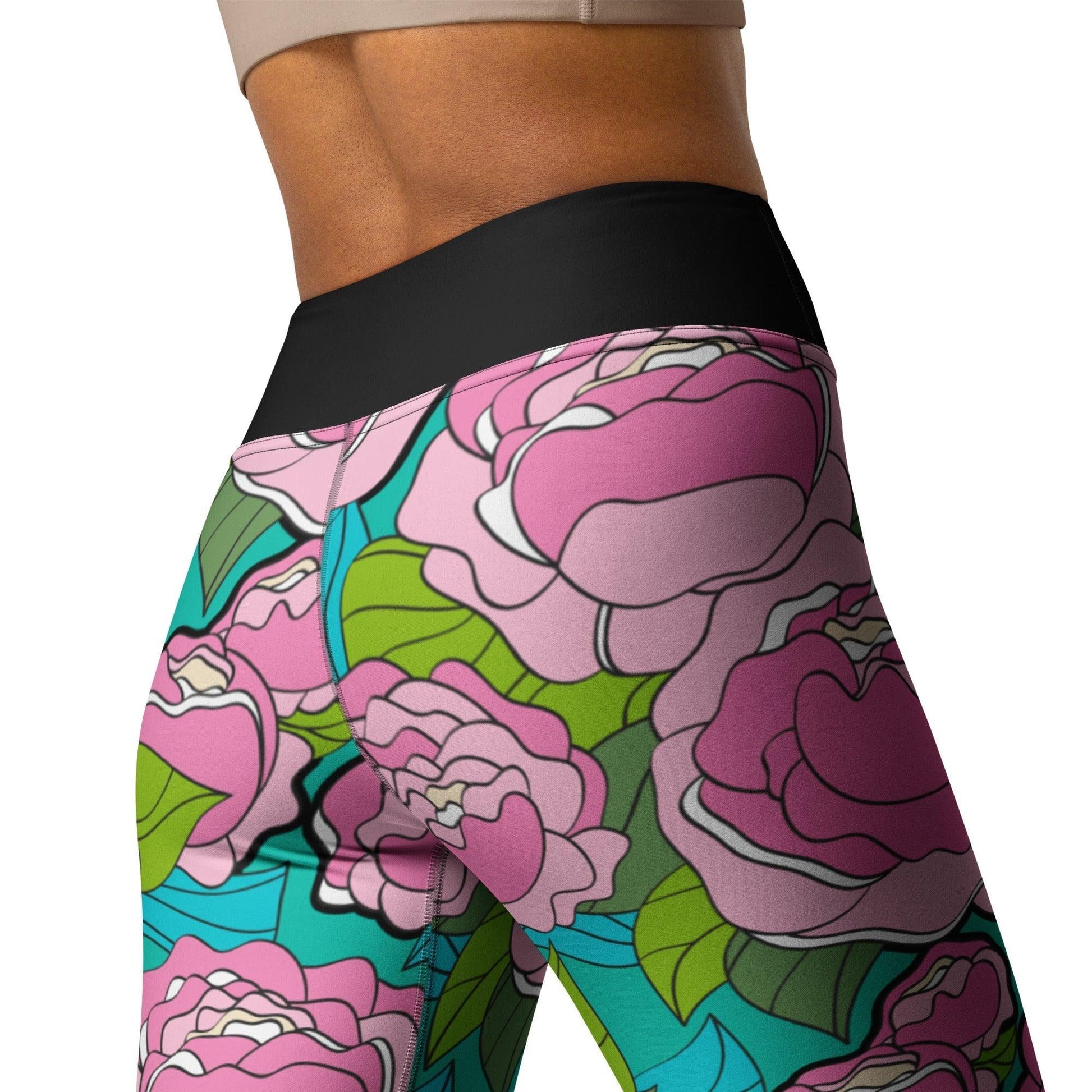 BE MY ONLY pink turquoise -2- Yoga Leggings | SHALMIAK