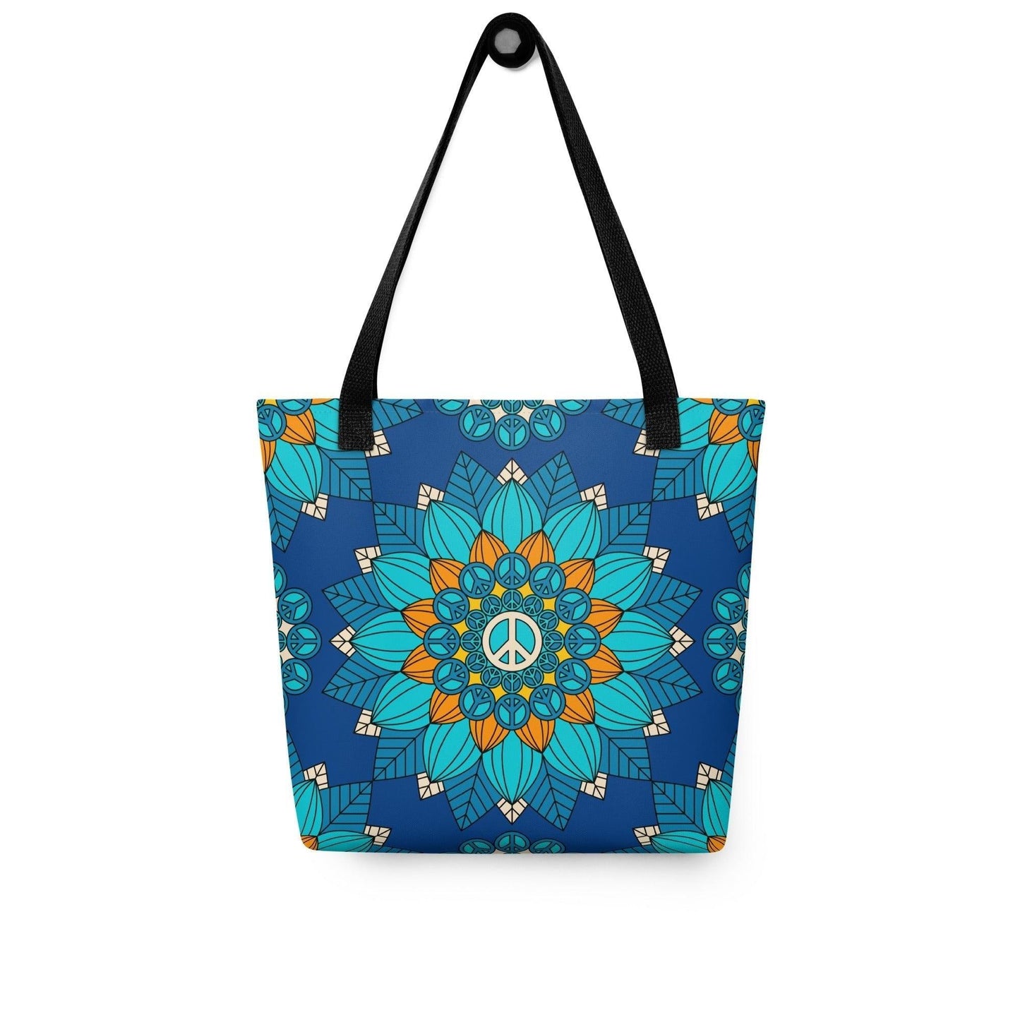 BLOOM WITH PEACE orange blue - Tote Bag | SHALMIAK