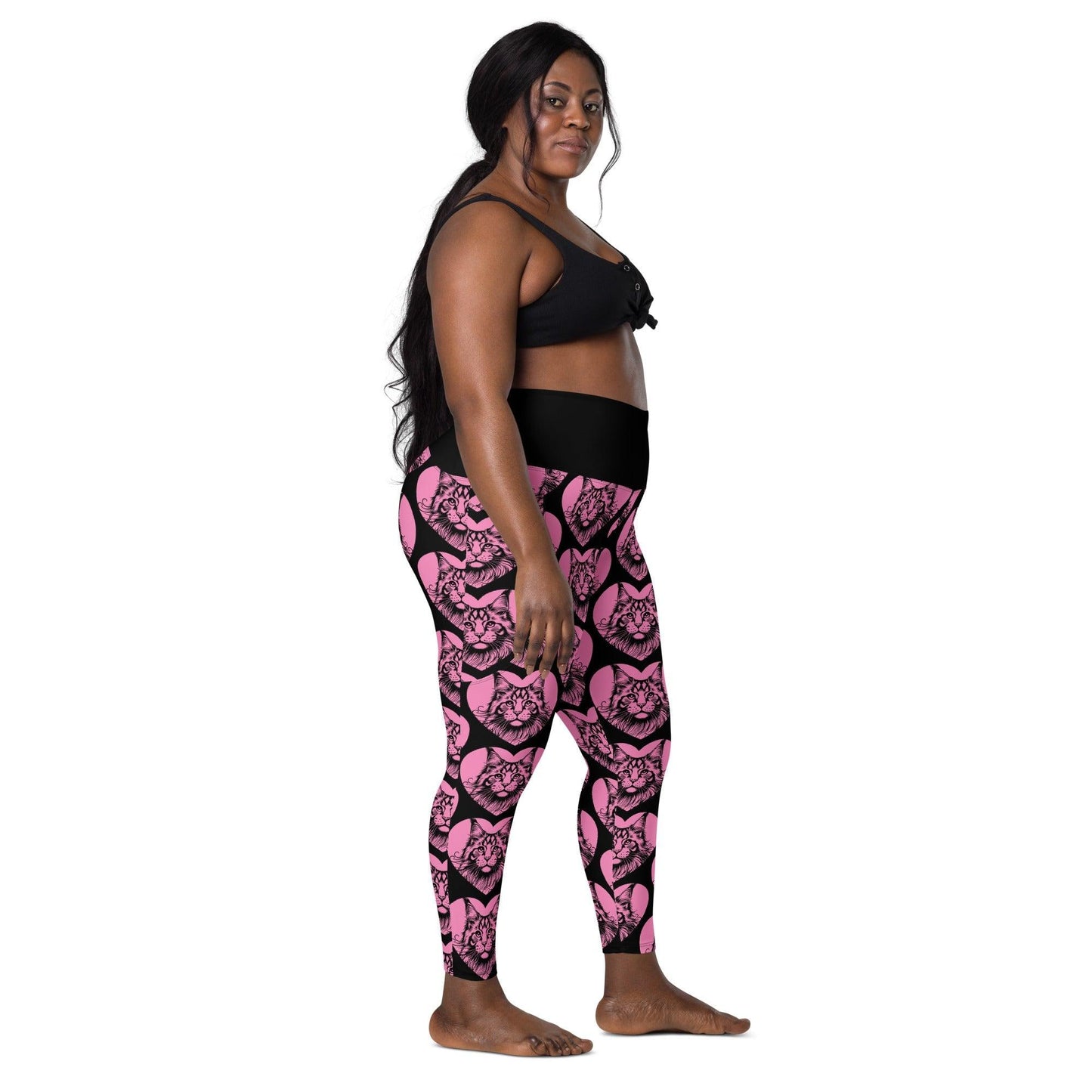 CAT BREED LEGGINGS with pockets - MAINE COON - HERTTAHOUND - pink | SHALMIAK