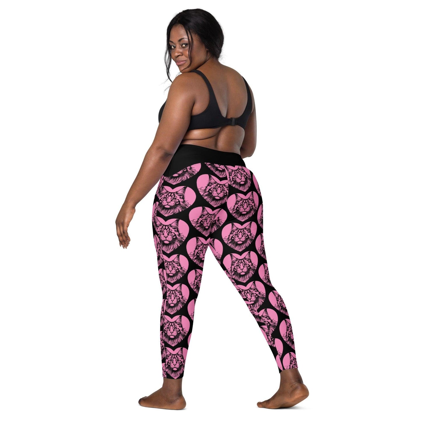 CAT BREED LEGGINGS with pockets - MAINE COON - HERTTAHOUND - pink | SHALMIAK