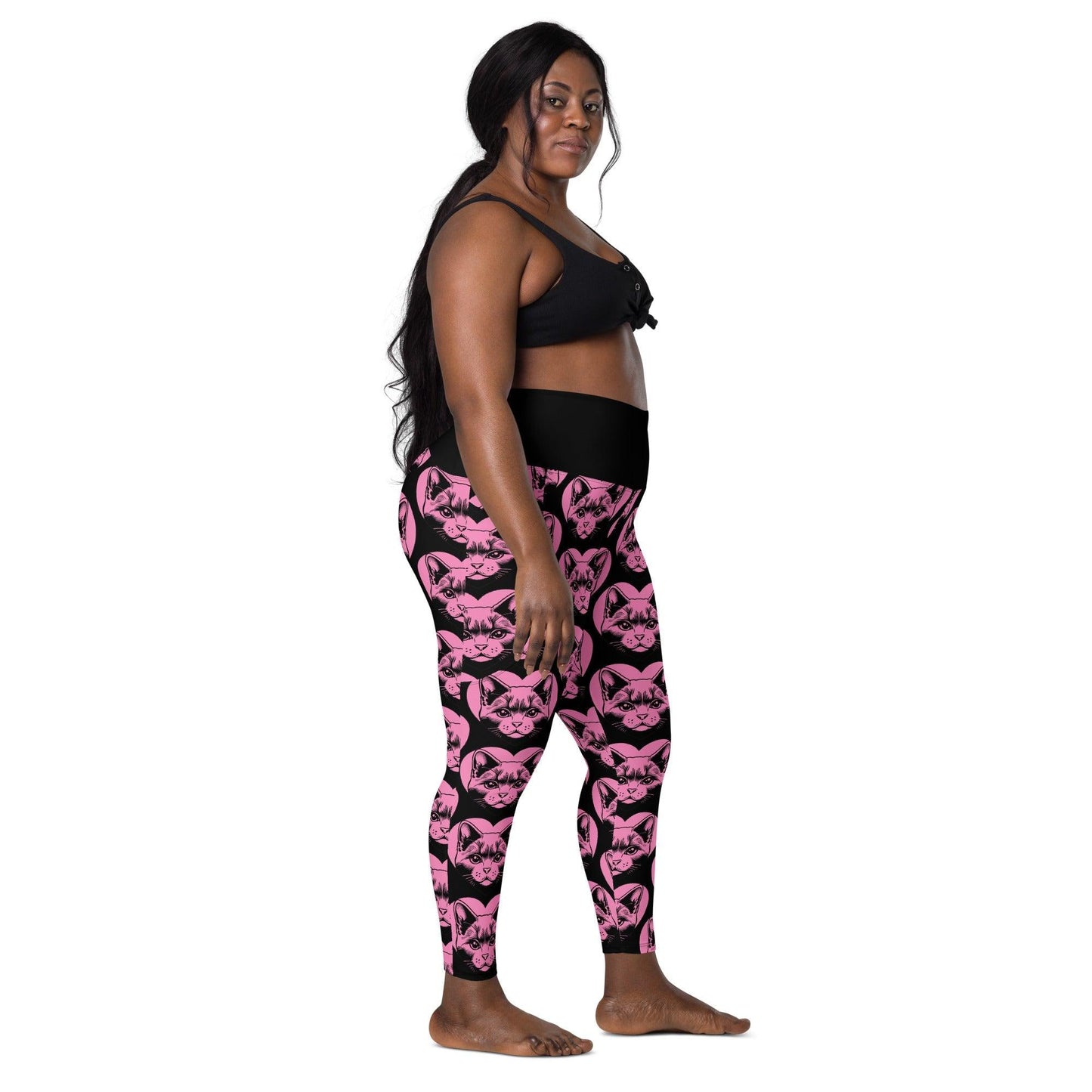 CAT BREED LEGGINGS with pockets - RUSSIAN BLUE - HERTTAHOUND - pink | SHALMIAK