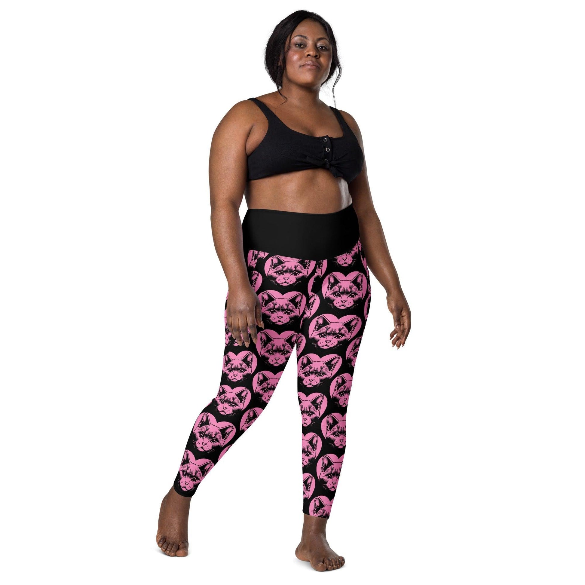 CAT BREED LEGGINGS with pockets - RUSSIAN BLUE - HERTTAHOUND - pink | SHALMIAK