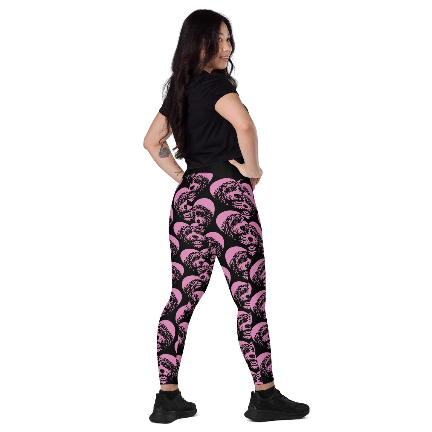 DOG BREED LEGGINGS with pockets - BARBET - HERTTAHOUND - pink | SHALMIAK