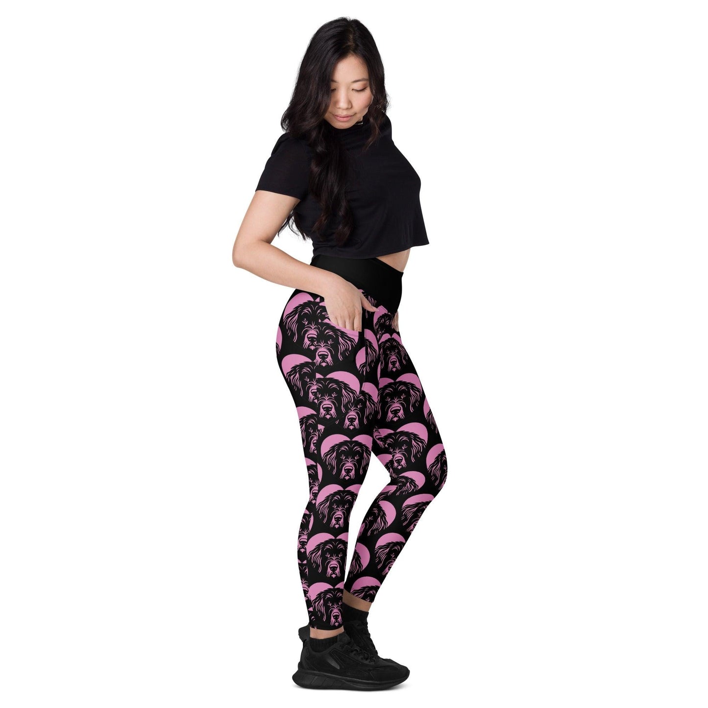 DOG BREED LEGGINGS with pockets - BERGAMASCO SHEEPDOG - HERTTAHOUND - pink | SHALMIAK