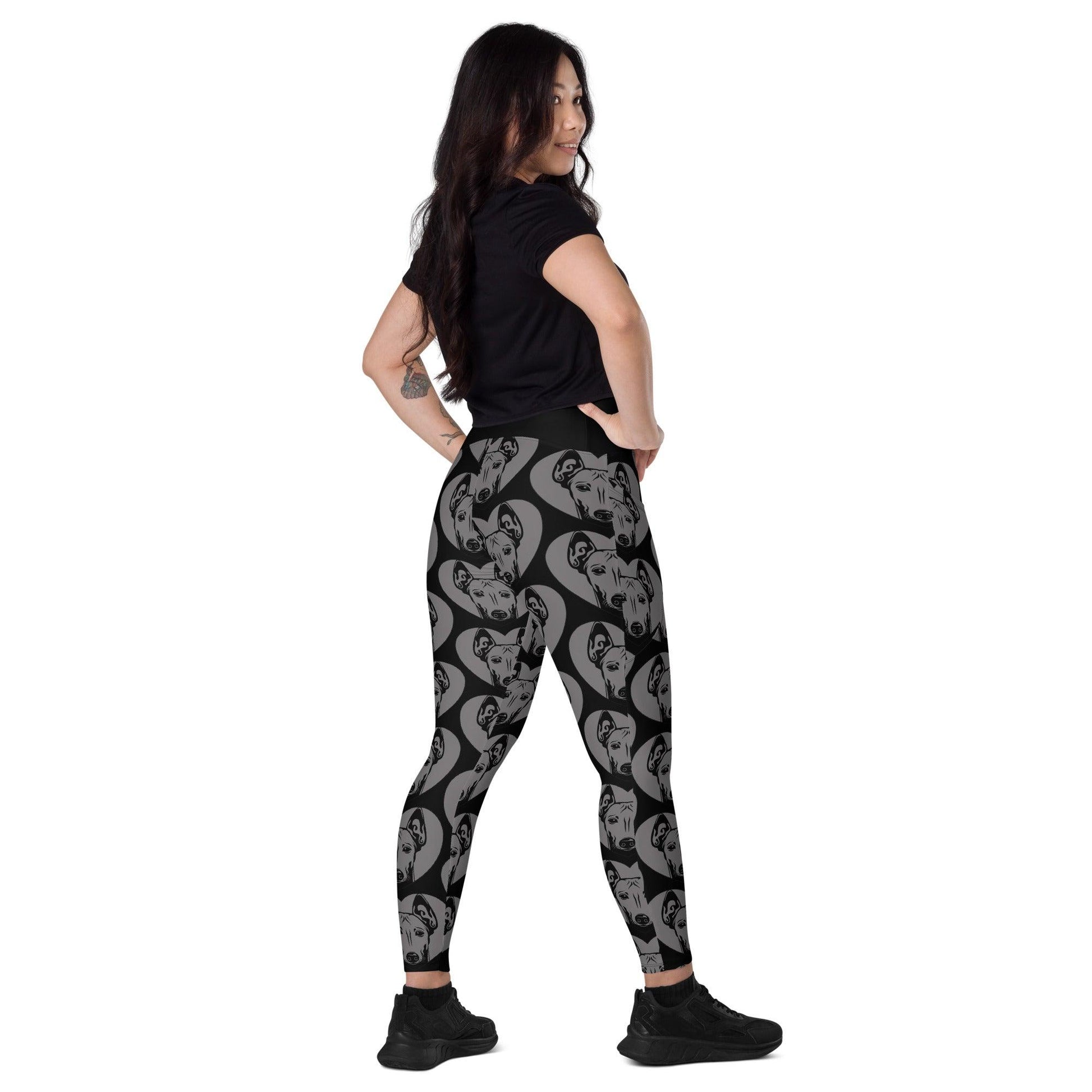 DOG BREED LEGGINGS with pockets - CIRNECO DELL ETNA - HERTTAHOUND - grey | SHALMIAK