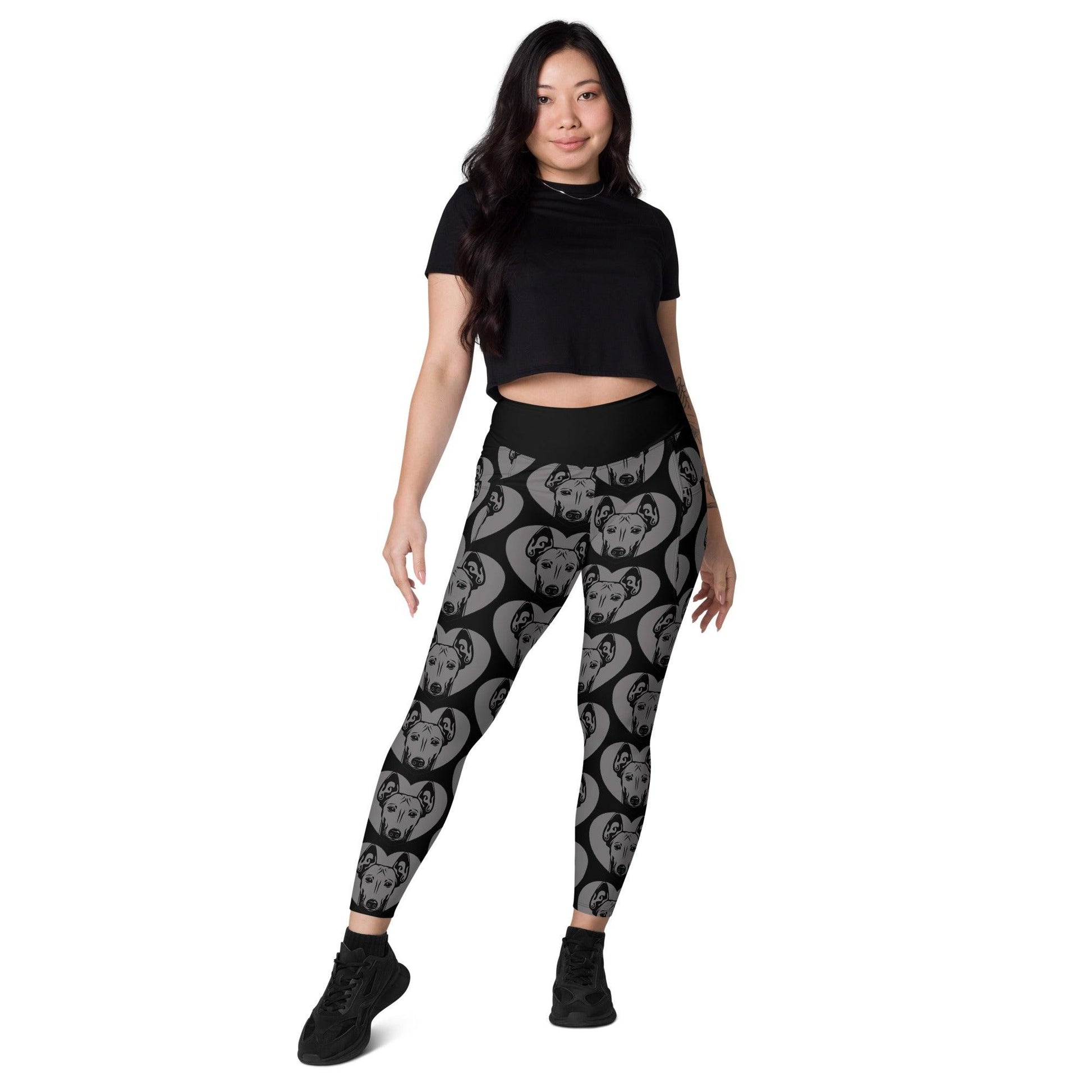 DOG BREED LEGGINGS with pockets - CIRNECO DELL ETNA - HERTTAHOUND - grey | SHALMIAK