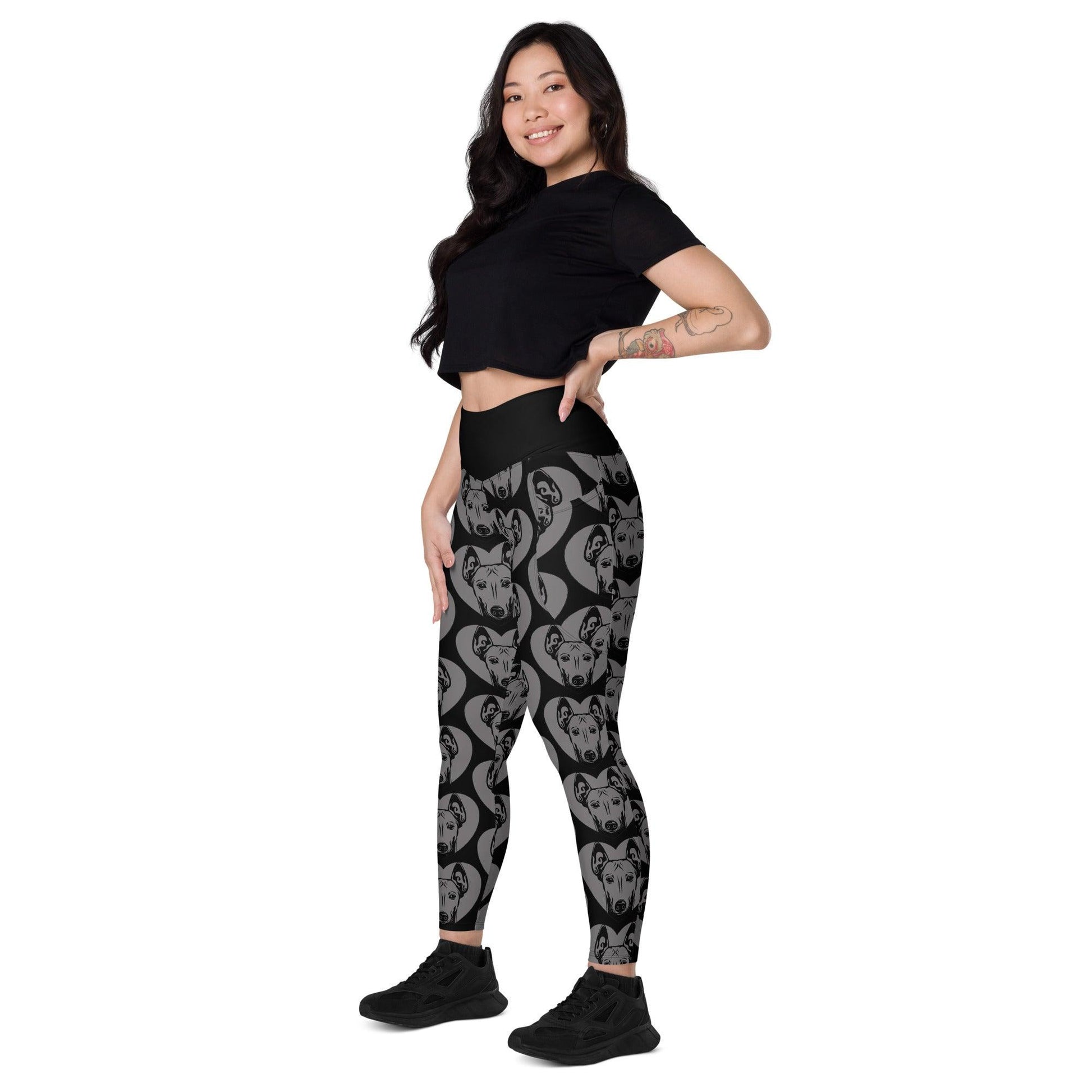 DOG BREED LEGGINGS with pockets - CIRNECO DELL ETNA - HERTTAHOUND - grey | SHALMIAK