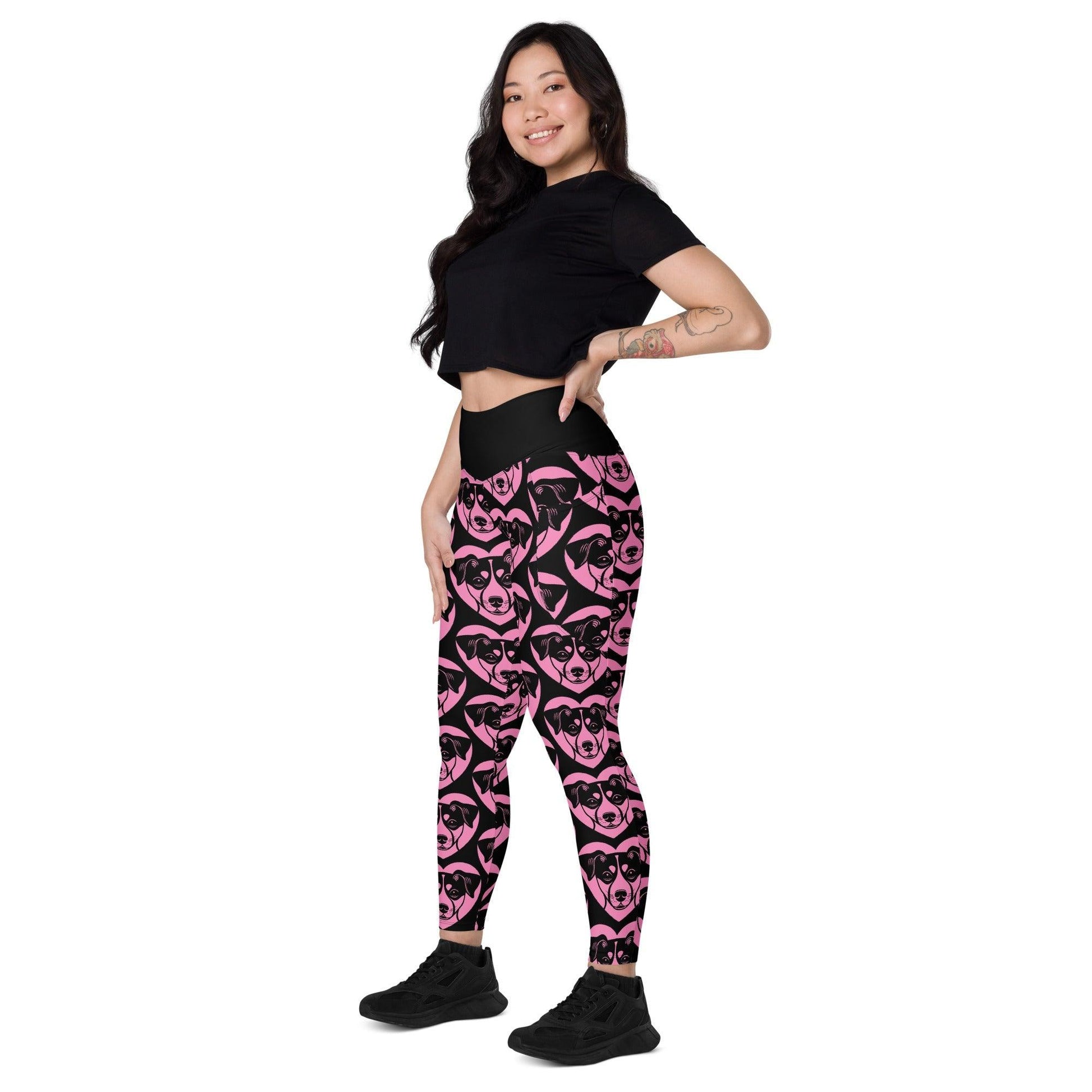 DOG BREED LEGGINGS with pockets - DANISH-SWEDISH FARMDOG - HERTTAHOUND - pink | SHALMIAK