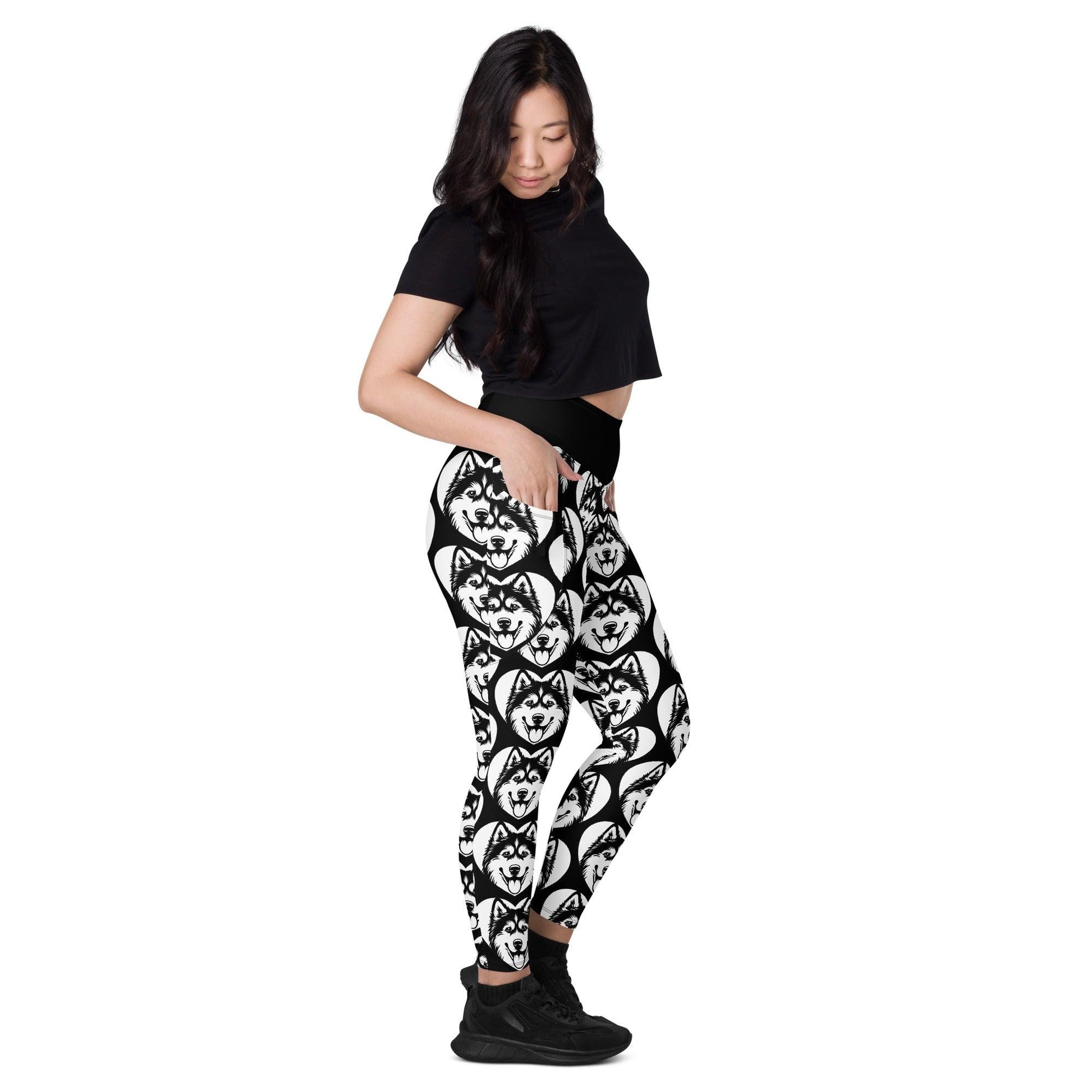 DOG BREED LEGGINGS with pockets - SIBERIAN HUSKY - HERTTAHOUND | SHALMIAK