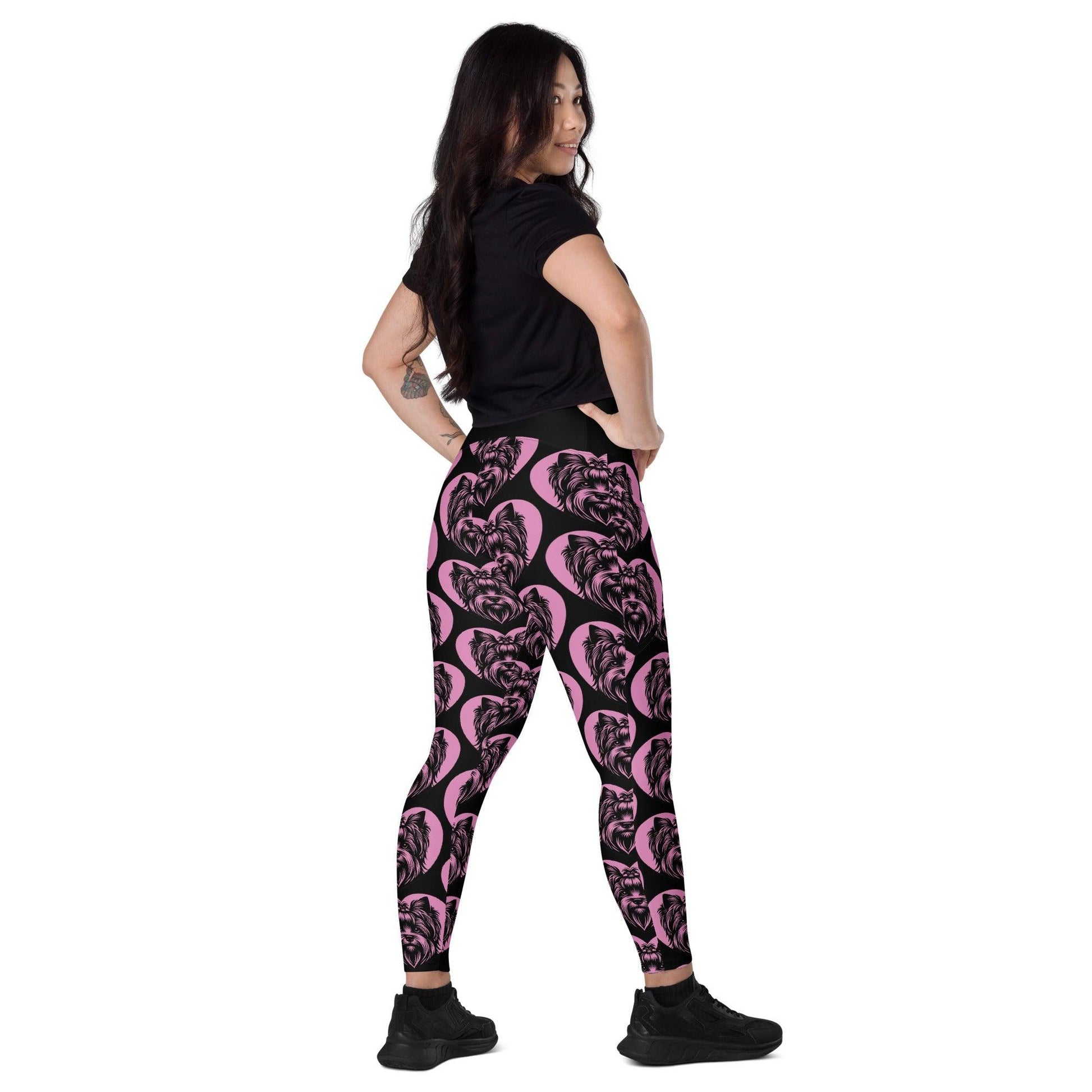 DOG BREED LEGGINGS with pockets - SILKY TERRIER - HERTTAHOUND - pink | SHALMIAK