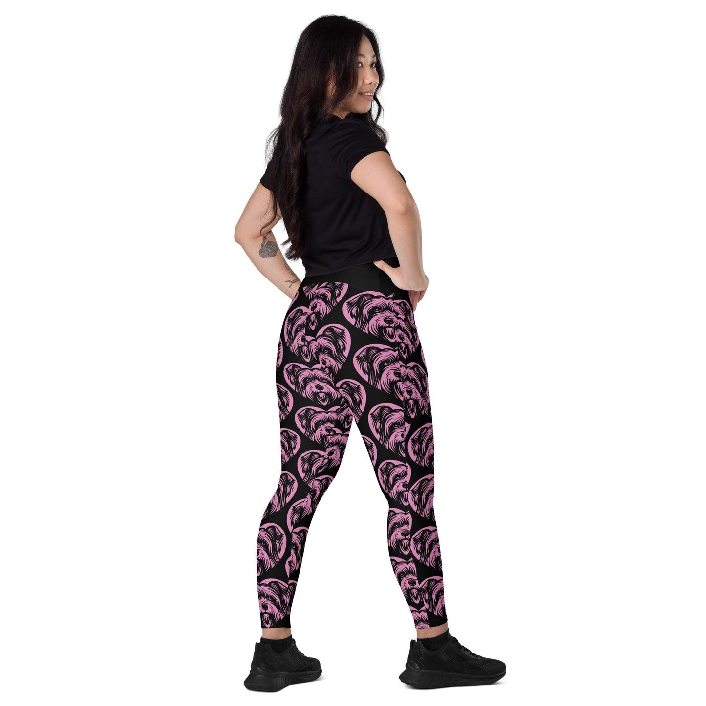 DOG BREED LEGGINGS with pockets - SKYE TERRIER - HERTTAHOUND - pink | SHALMIAK
