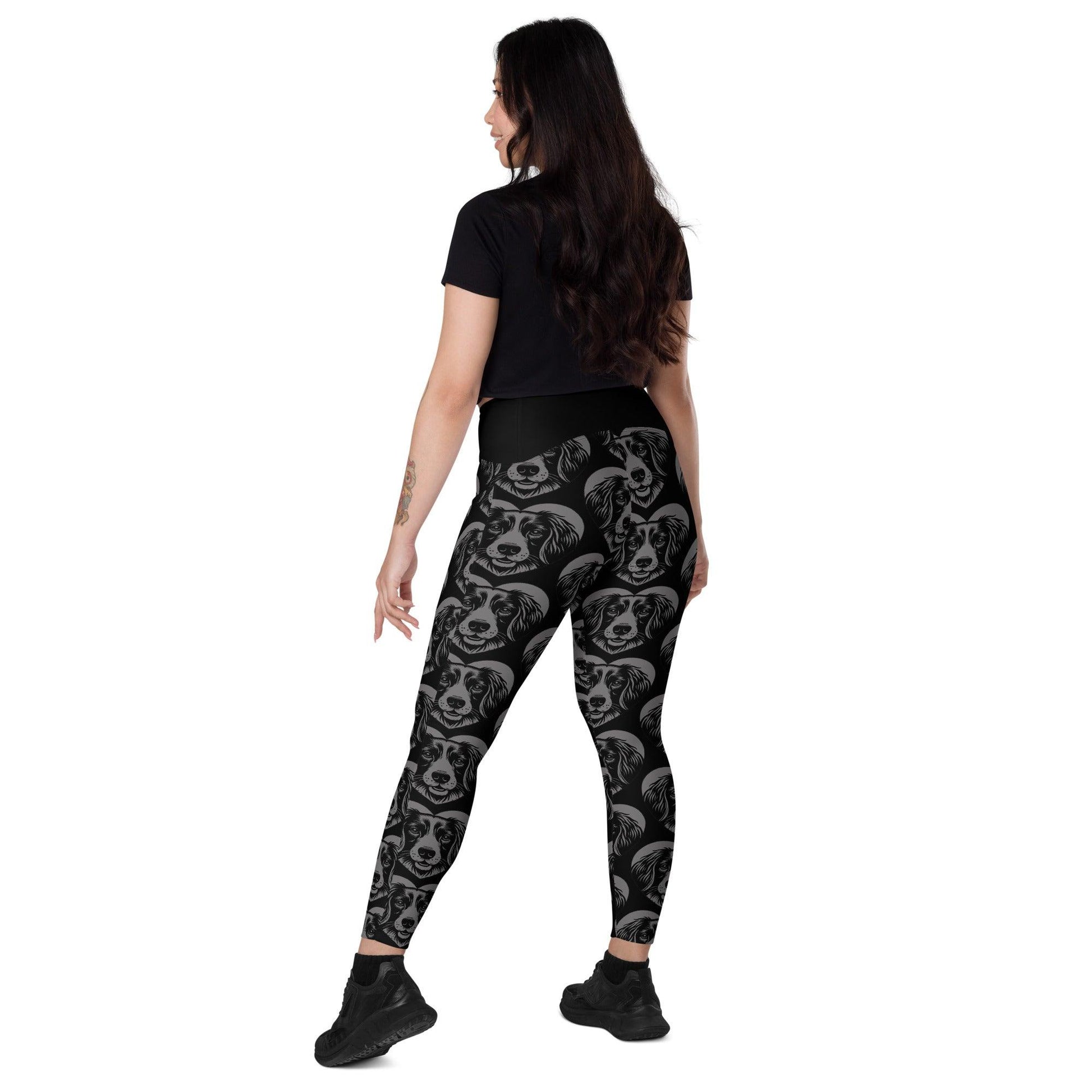 DOG BREED LEGGINGS with pockets - SMALL MÜNSTERLÄNDER - HERTTAHOUND - grey | SHALMIAK