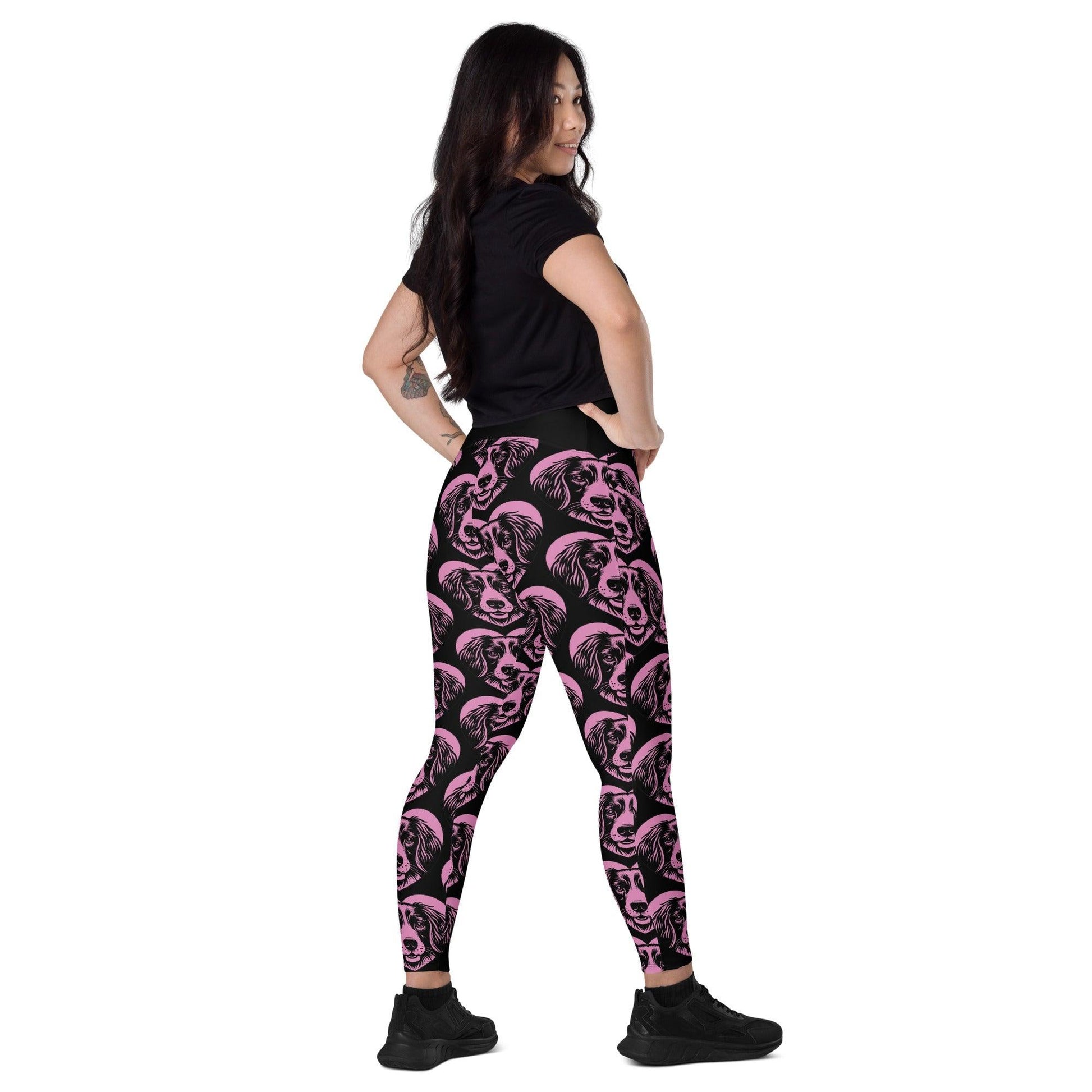 DOG BREED LEGGINGS with pockets - SMALL MÜNSTERLÄNDER - HERTTAHOUND - pink | SHALMIAK