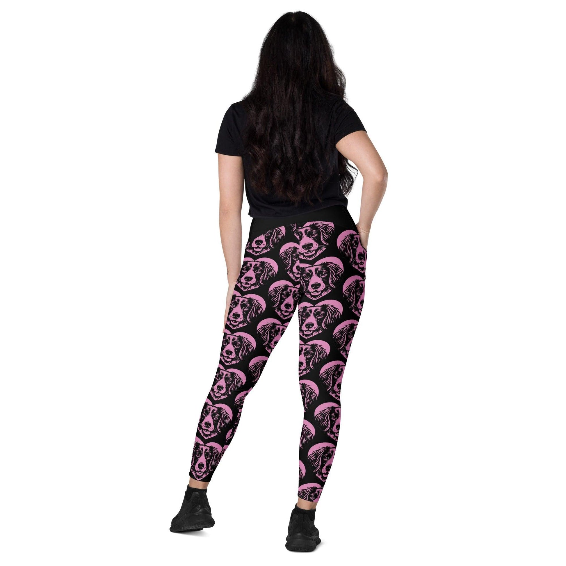 DOG BREED LEGGINGS with pockets - SMALL MÜNSTERLÄNDER - HERTTAHOUND - pink | SHALMIAK