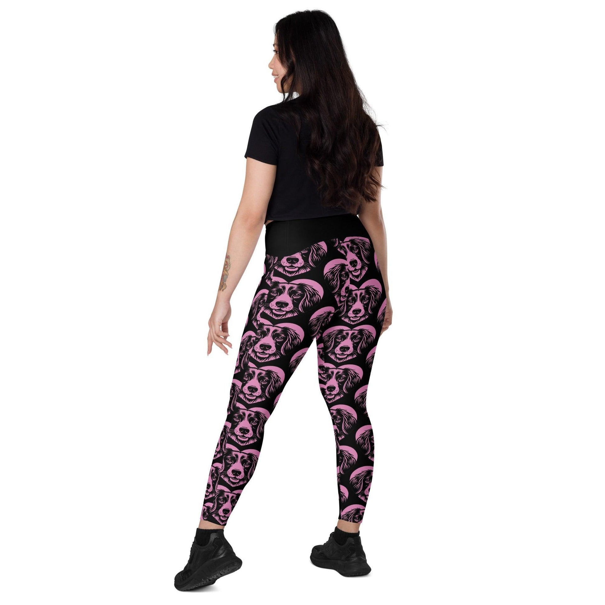 DOG BREED LEGGINGS with pockets - SMALL MÜNSTERLÄNDER - HERTTAHOUND - pink | SHALMIAK