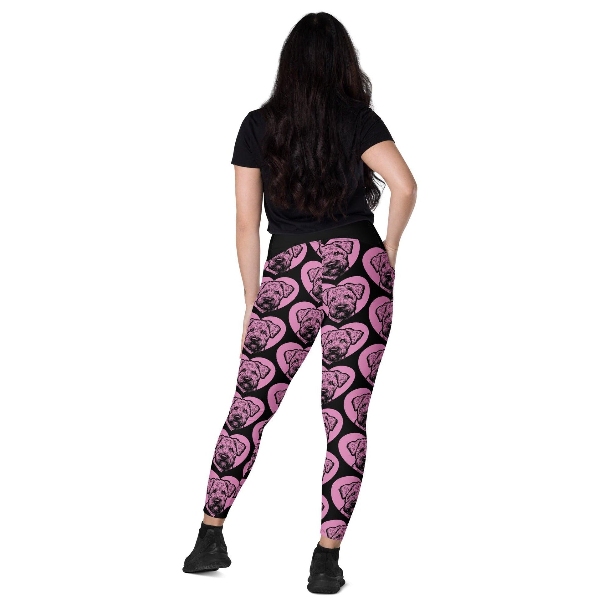 DOG BREED LEGGINGS with pockets - SOFT COATED WHEATEN TERRIER - HERTTAHOUND - pink | SHALMIAK