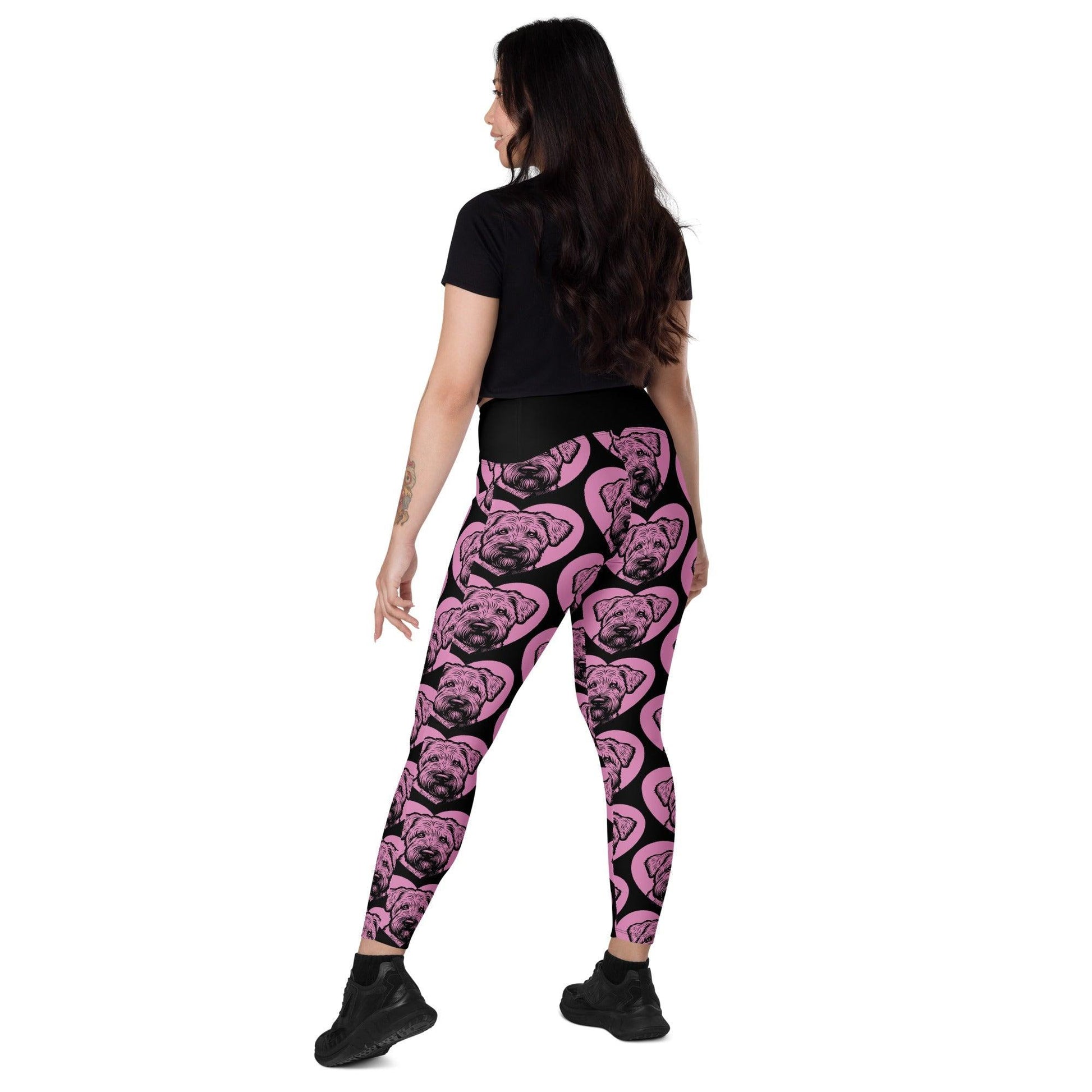 DOG BREED LEGGINGS with pockets - SOFT COATED WHEATEN TERRIER - HERTTAHOUND - pink | SHALMIAK