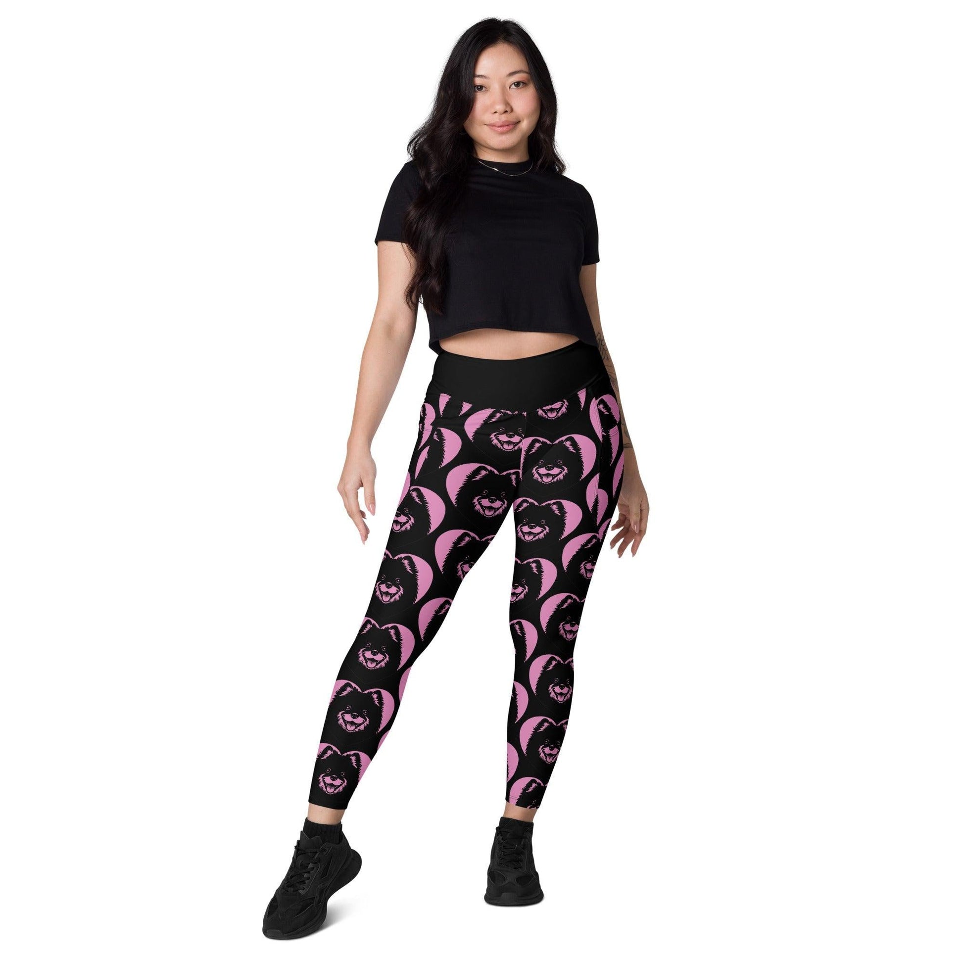 DOG BREED LEGGINGS with pockets - SWEDISH LAPPHUND - HERTTAHOUND - pink | SHALMIAK