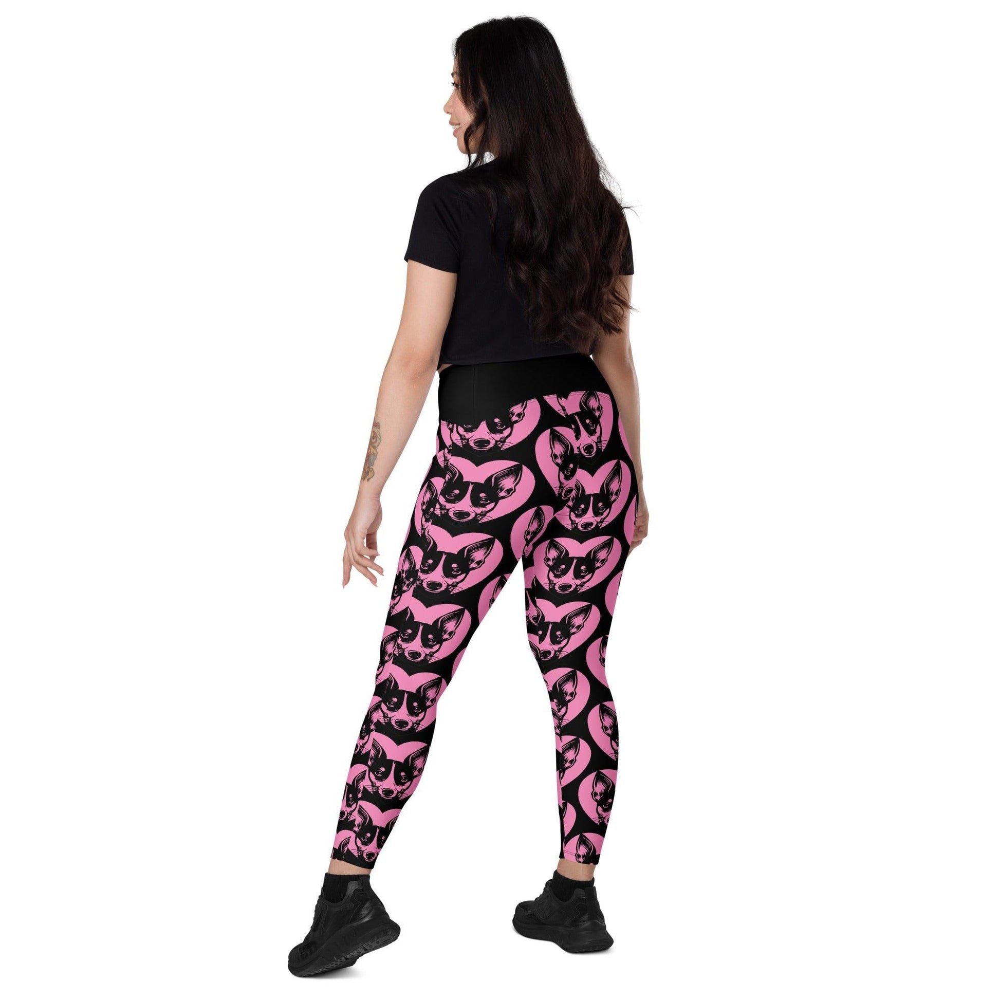 DOG BREED LEGGINGS with pockets - TENTERFIELD TERRIER - HERTTAHOUND - pink | SHALMIAK