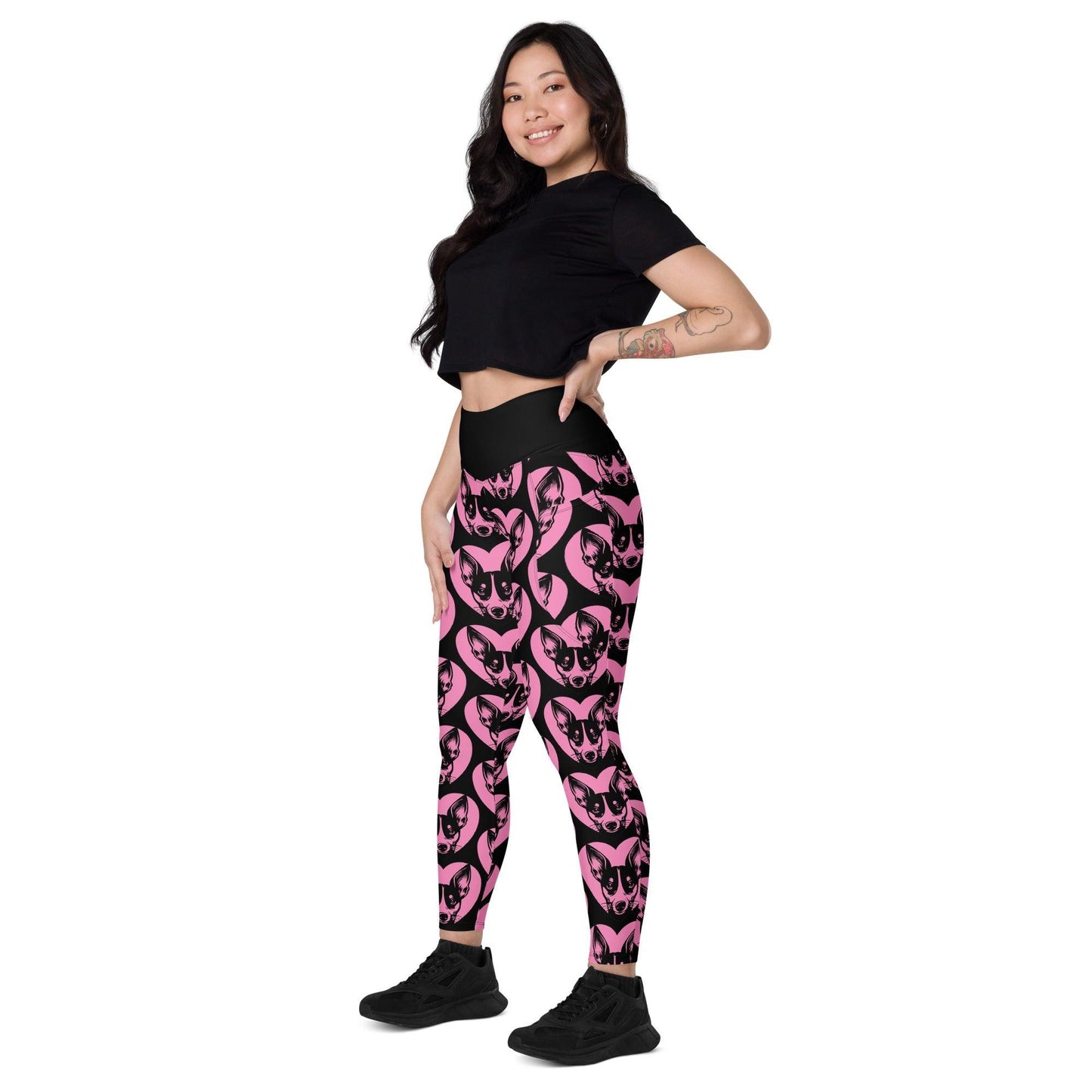DOG BREED LEGGINGS with pockets - TENTERFIELD TERRIER - HERTTAHOUND - pink | SHALMIAK