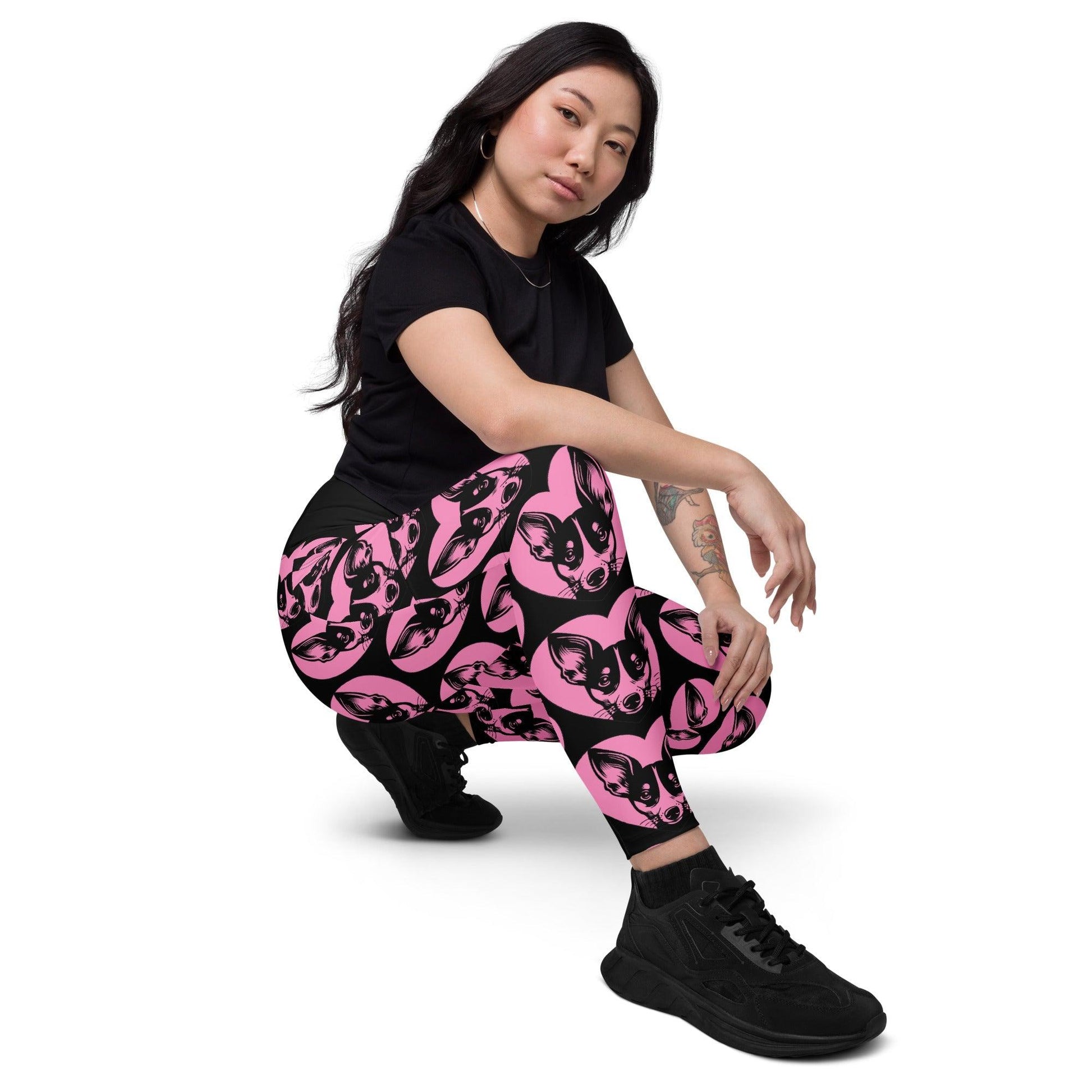 DOG BREED LEGGINGS with pockets - TENTERFIELD TERRIER - HERTTAHOUND - pink | SHALMIAK