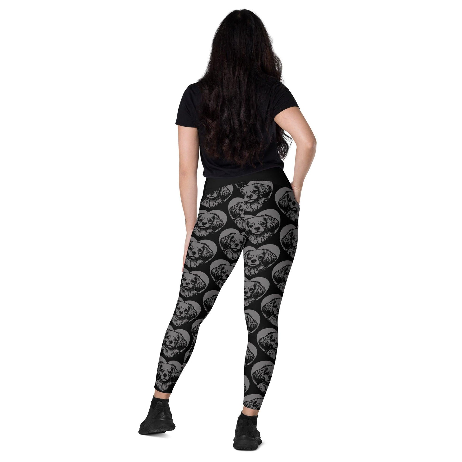 DOG BREED LEGGINGS with pockets - TIBETAN SPANIEL - HERTTAHOUND - grey | SHALMIAK