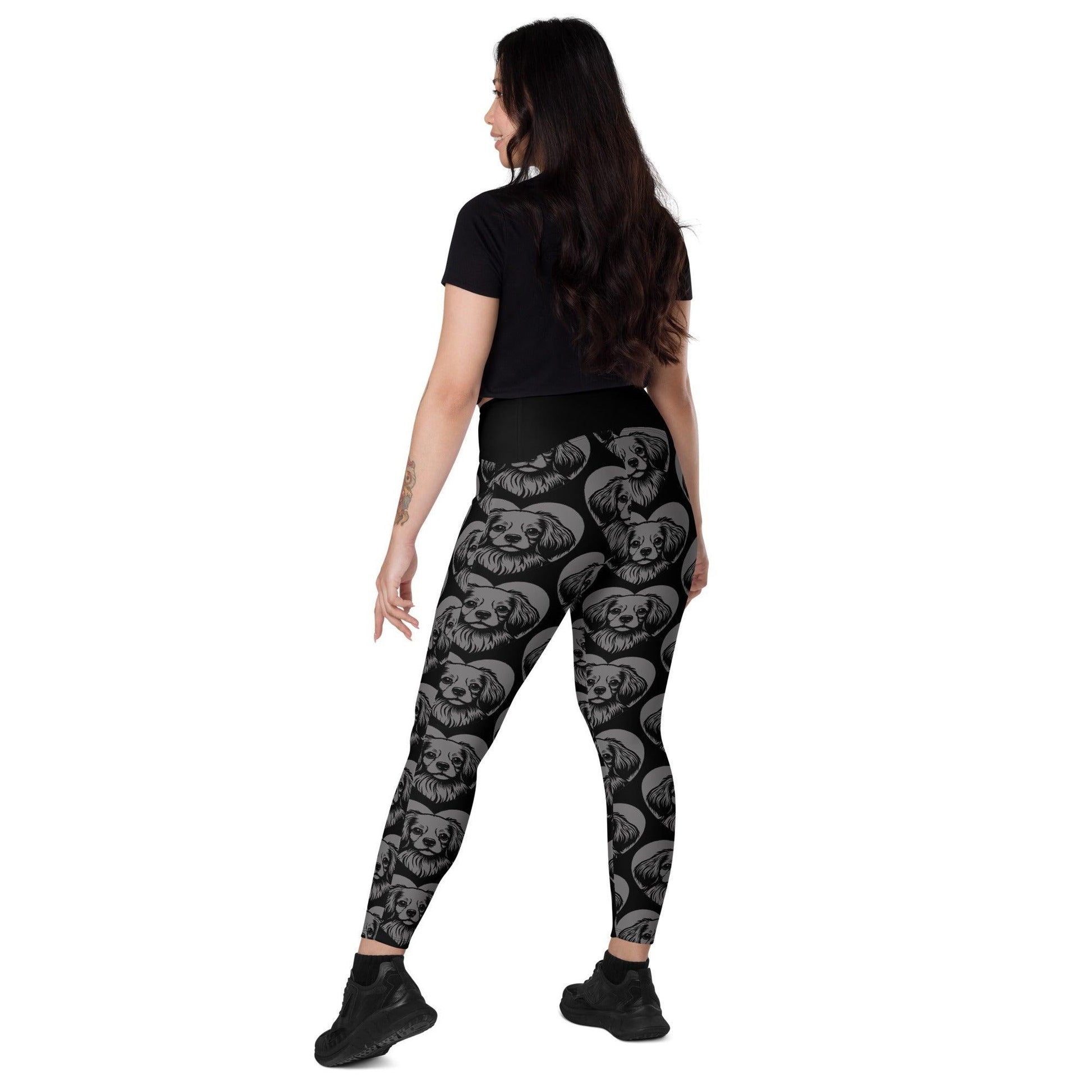 DOG BREED LEGGINGS with pockets - TIBETAN SPANIEL - HERTTAHOUND - grey | SHALMIAK