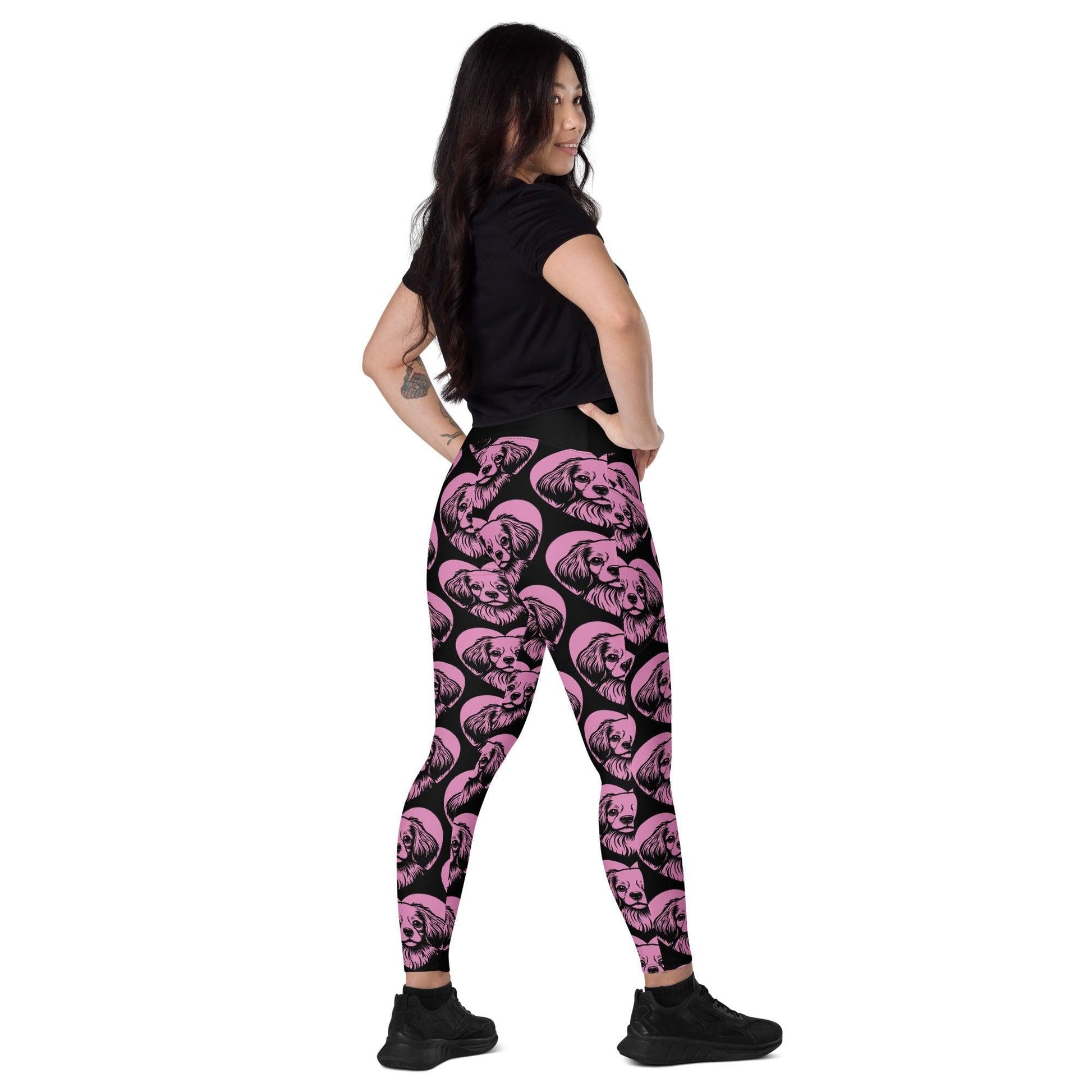 DOG BREED LEGGINGS with pockets - TIBETAN SPANIEL - HERTTAHOUND - pink | SHALMIAK