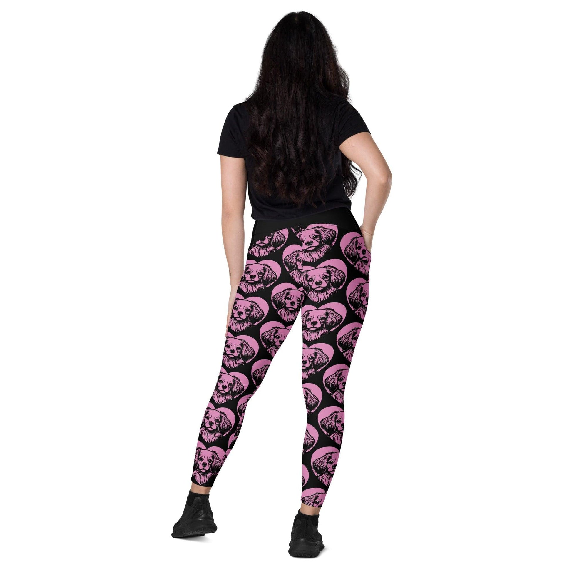 DOG BREED LEGGINGS with pockets - TIBETAN SPANIEL - HERTTAHOUND - pink | SHALMIAK