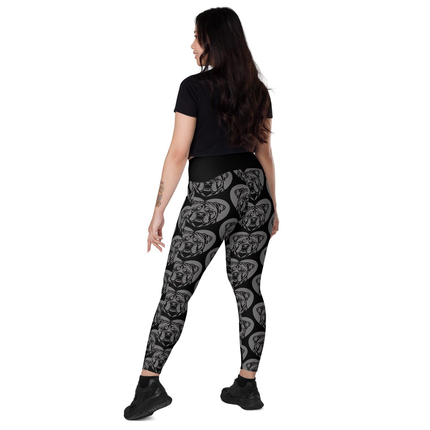 DOG BREED LEGGINGS with pockets - TOSA INU - HERTTAHOUND - grey | SHALMIAK