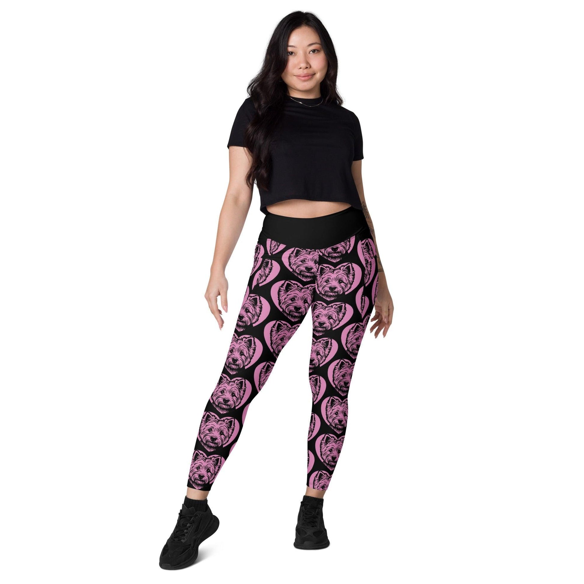 DOG BREED LEGGINGS with pockets - WEST HIGHLAND WHITE TERRIER - HERTTAHOUND - pink | SHALMIAK
