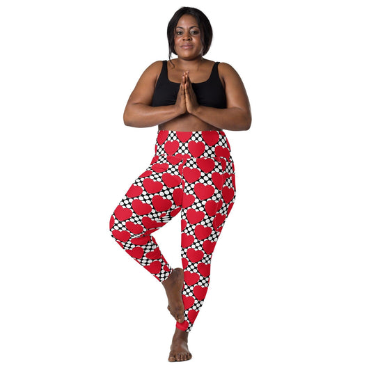 ELLIE LOVE DOT red black - Leggings With Pockets | SHALMIAK