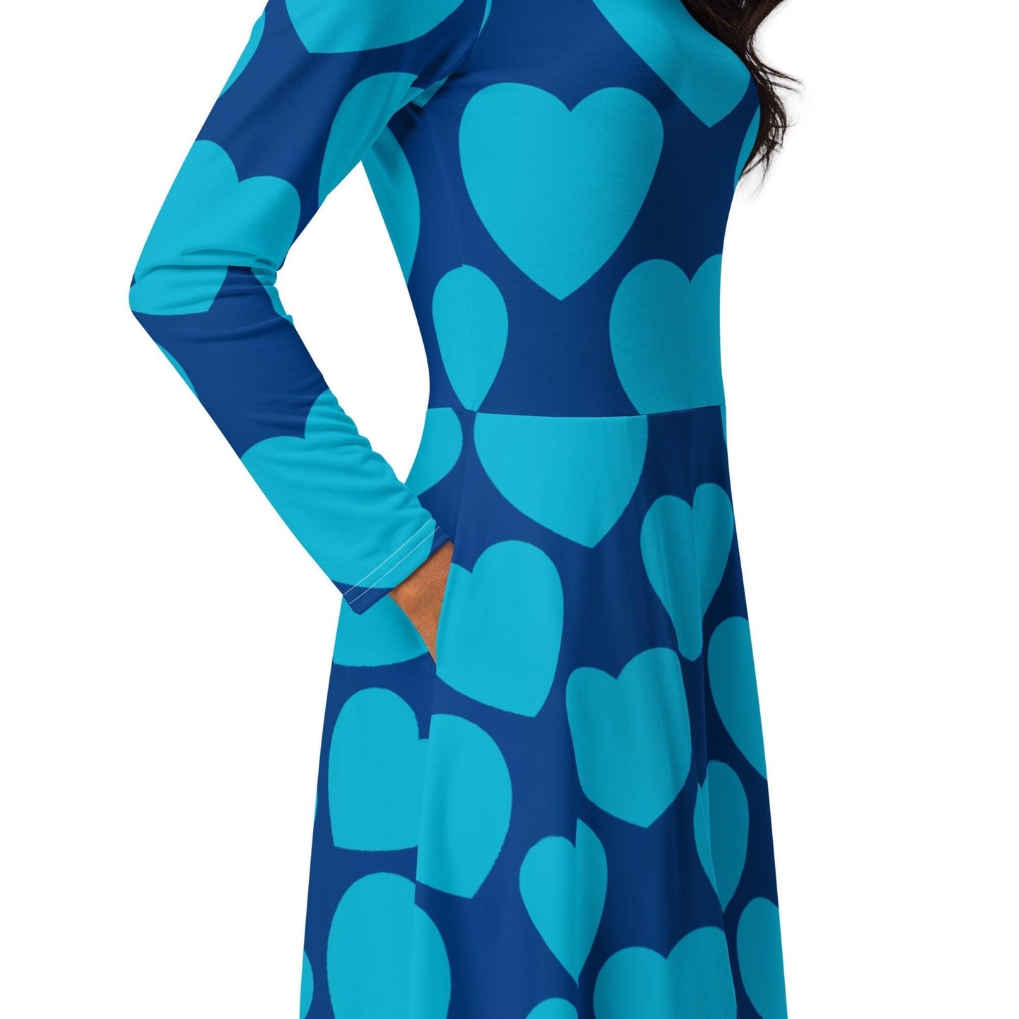 ELLIE LOVE blues - Midi Dress With Pockets | SHALMIAK
