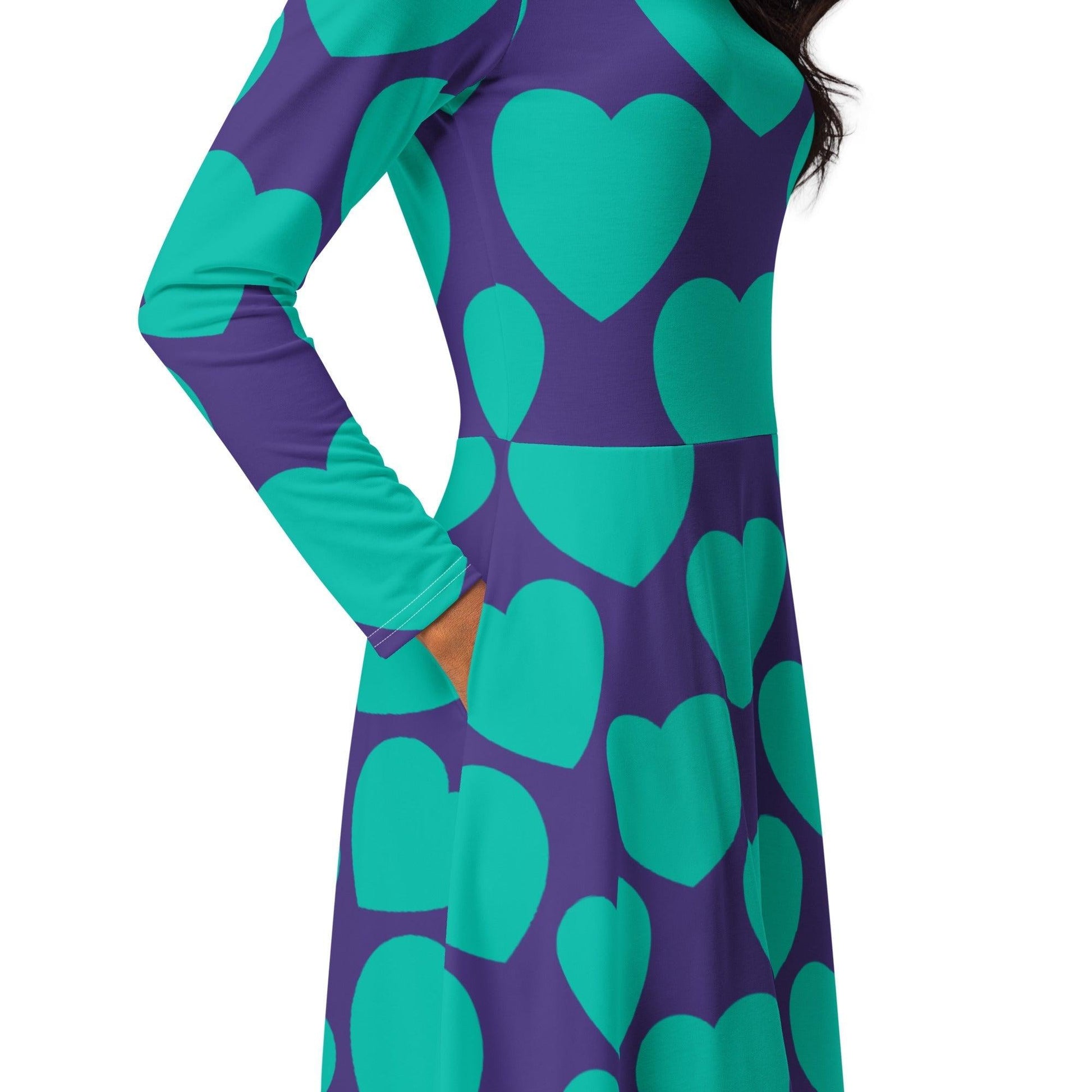ELLIE LOVE mint purple - Midi Dress With Pockets | SHALMIAK