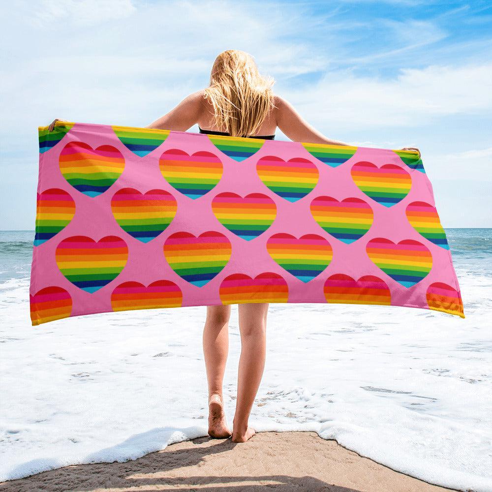 ELLIE LOVE rainbow pink - Towel | SHALMIAK