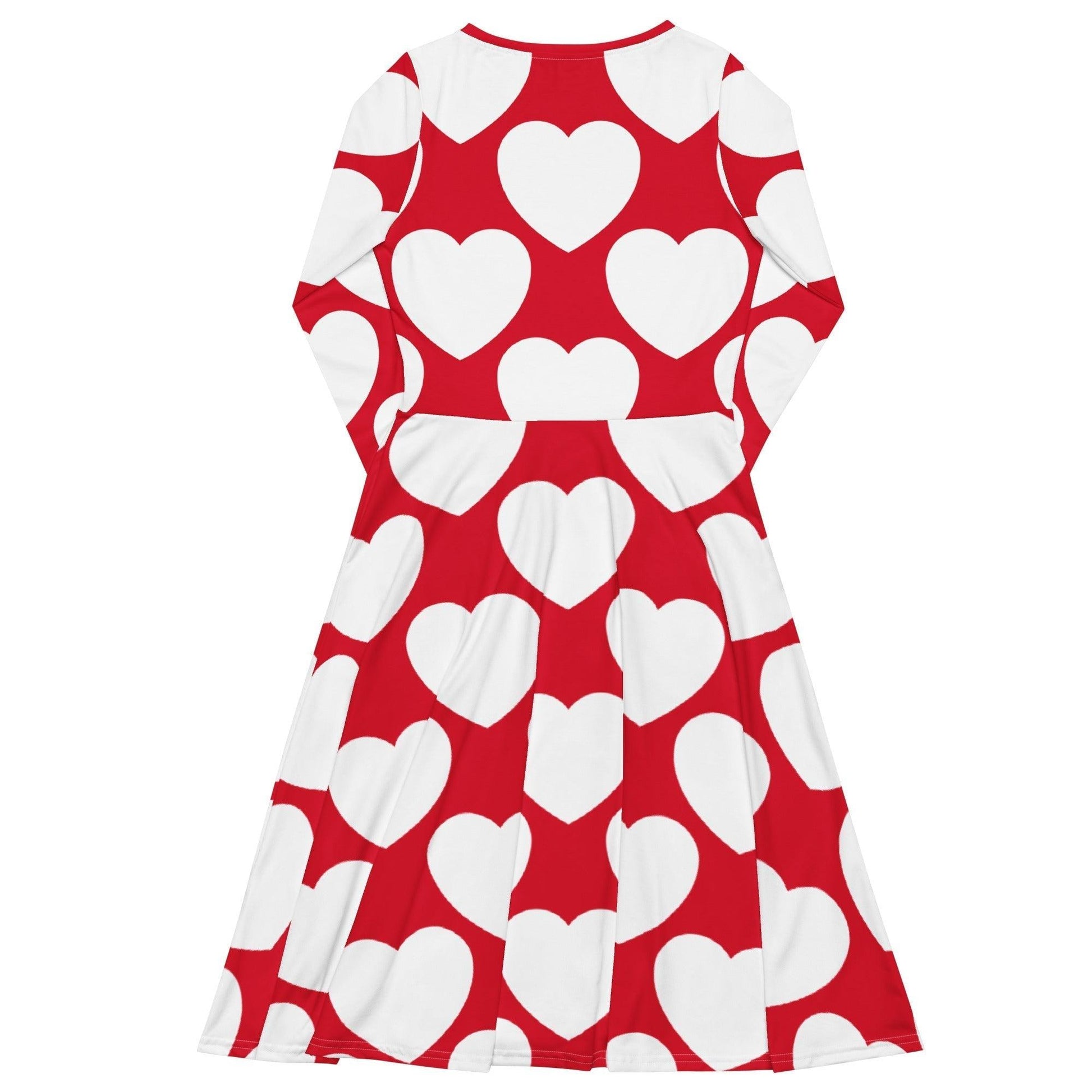 ELLIE LOVE red white - Midi Dress With Pockets | SHALMIAK