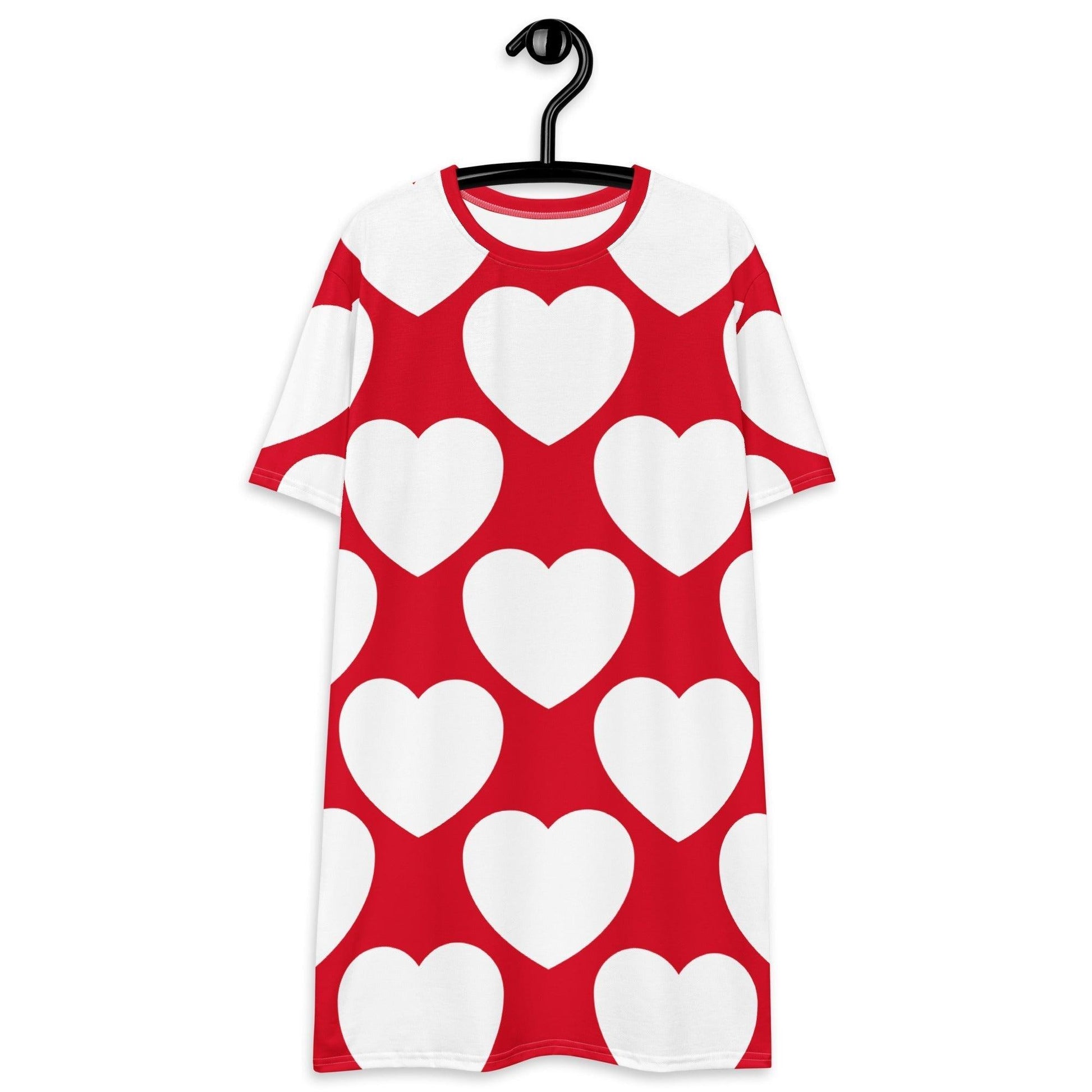 ELLIE LOVE red white - T-Shirt Dress | SHALMIAK