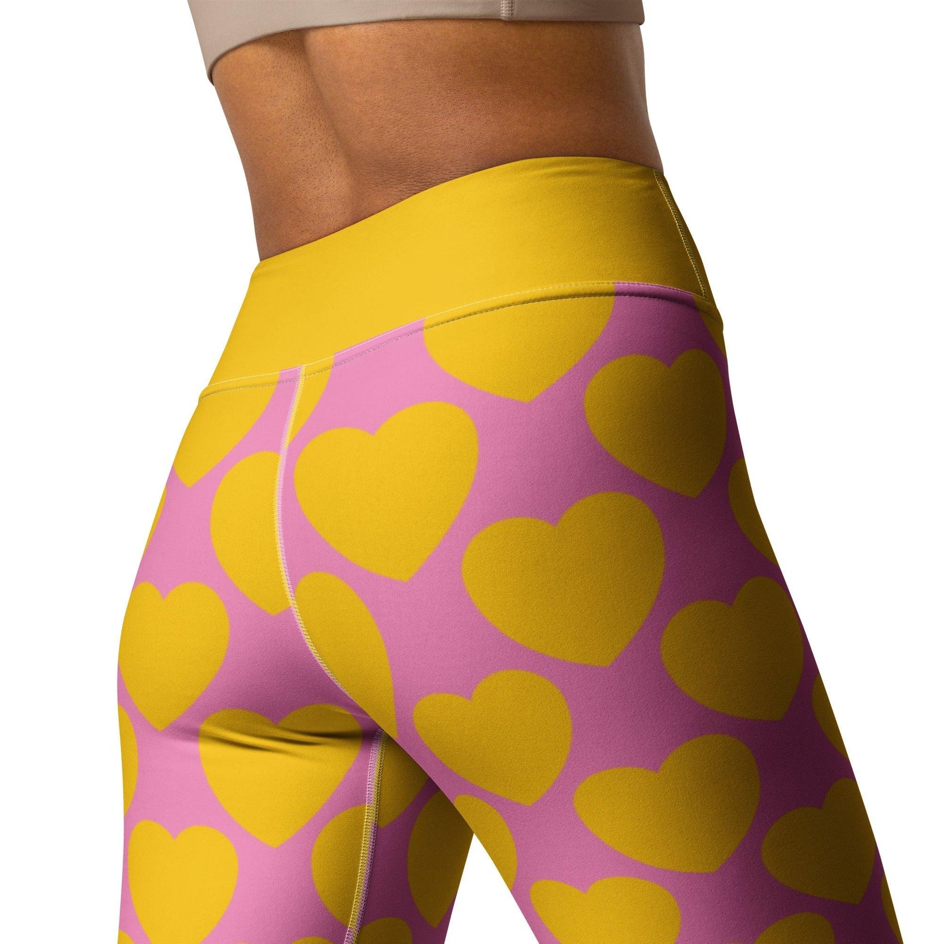 ELLIE LOVE yellow pink -2- Yoga Leggings | SHALMIAK